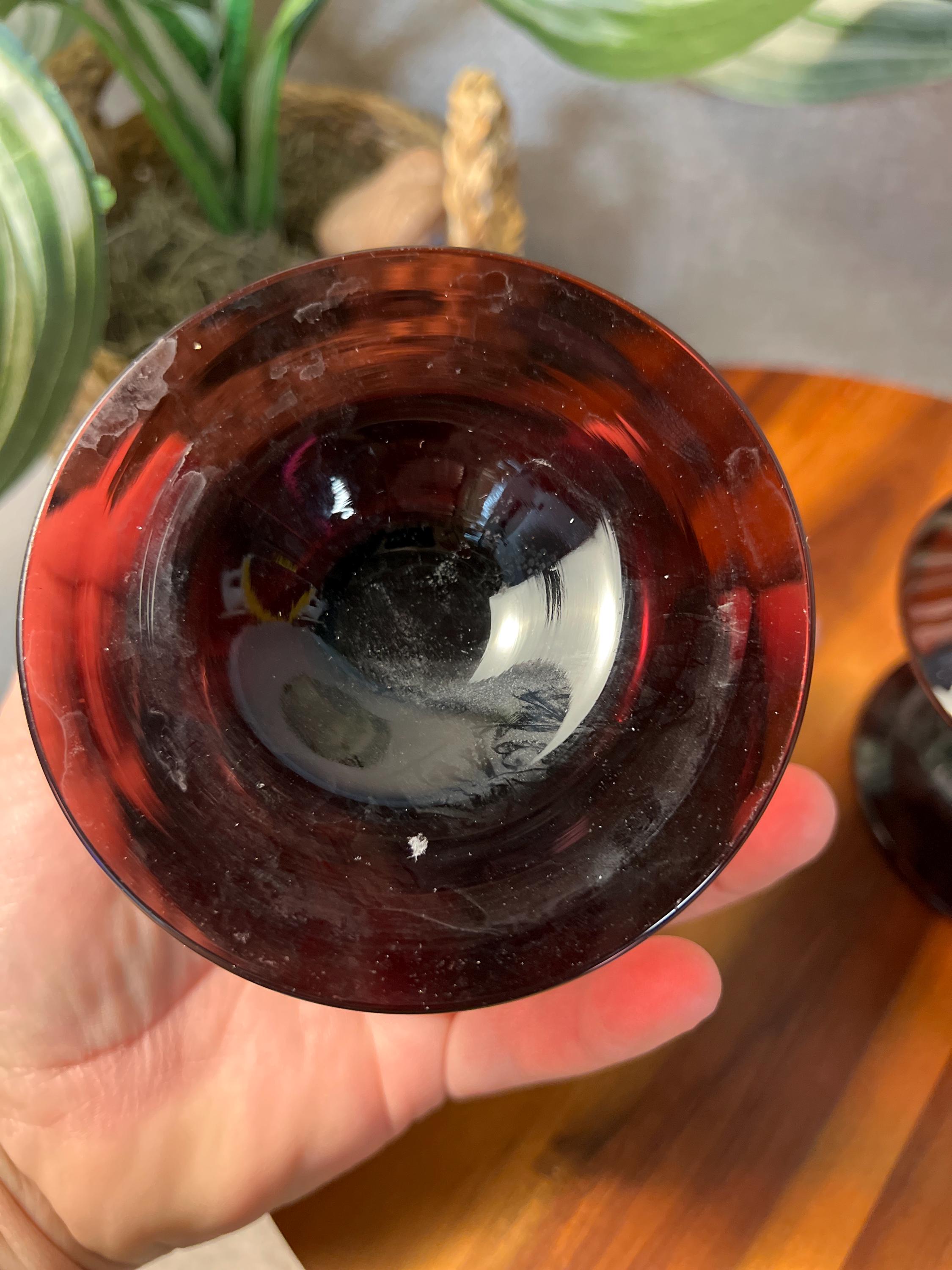 Vintage Amethyst purple Mushroom Shaped candle holder candles included