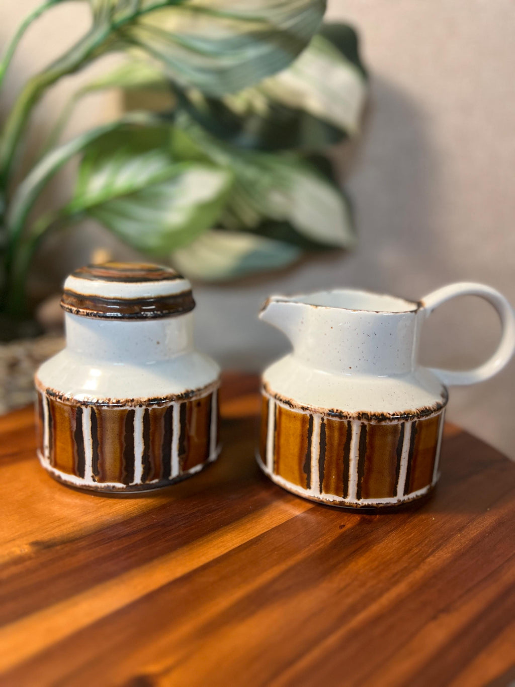 Midwinter Stonehenge  Earth Creamer and Sugar England