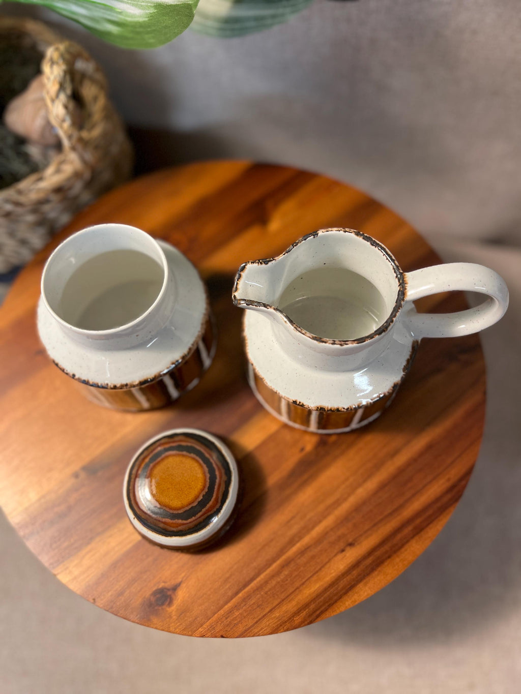 Midwinter Stonehenge  Earth Creamer and Sugar England