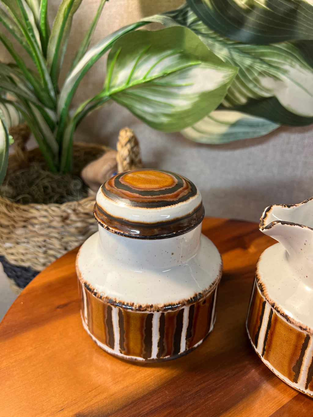 Midwinter Stonehenge  Earth Creamer and Sugar England