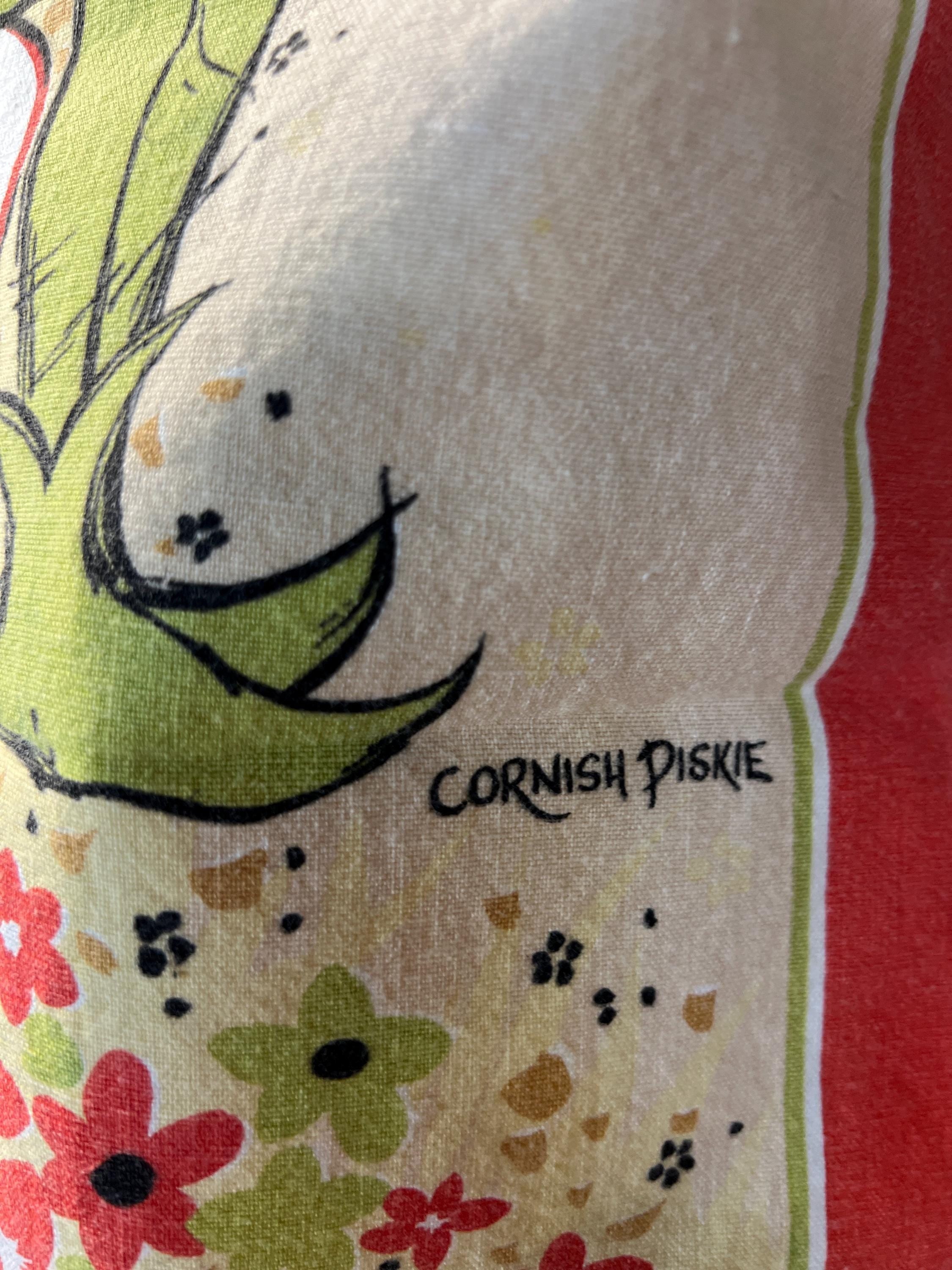 Vtg Cotton Recipe Pixie Cornish Pasties Made In Britain 18"x26"