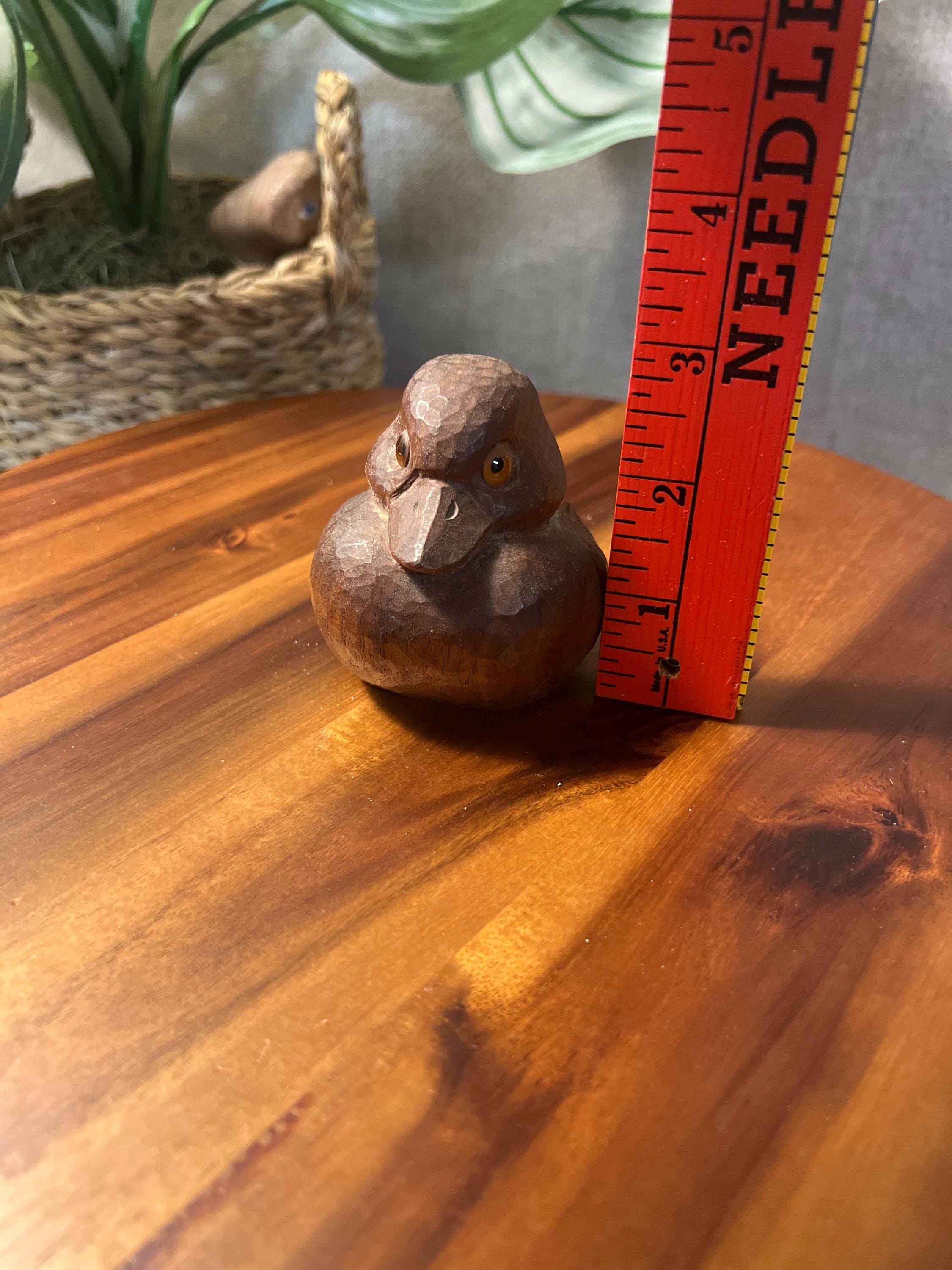 Vintage hand carved little wood duck