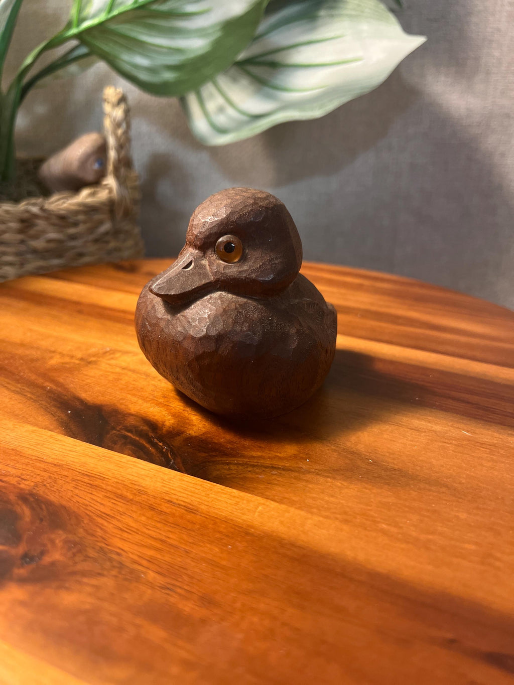 Vintage hand carved little wood duck