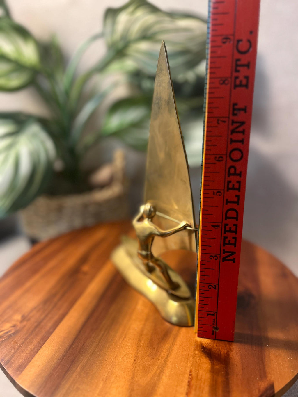 Vintage MCM Solid Brass Windsurfer Figurine