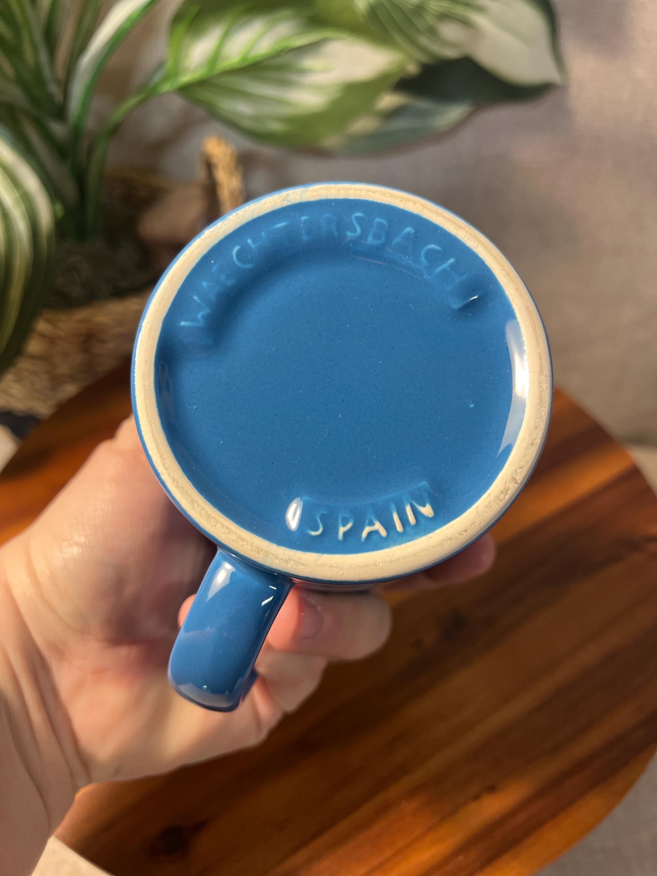 Waechtersbach Swan Mug Coffee Made In Spain Vintage Blue