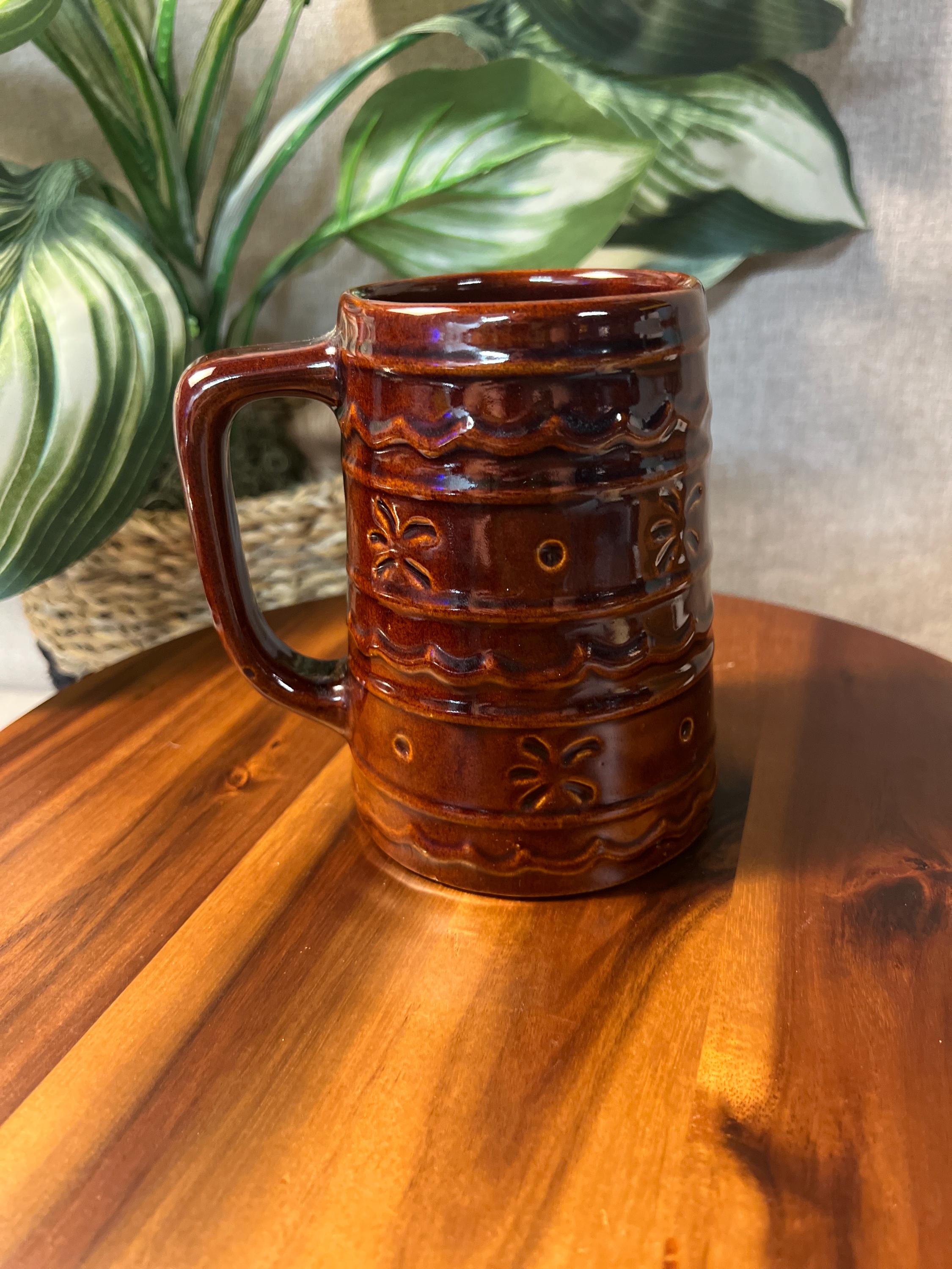 Vintage MARCREST Daisy Dot Stoneware German Beer Mug Stein USA