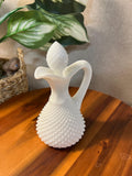 Westmoreland Vintage Milk Glass Diamond Point Cruet With Stopper
