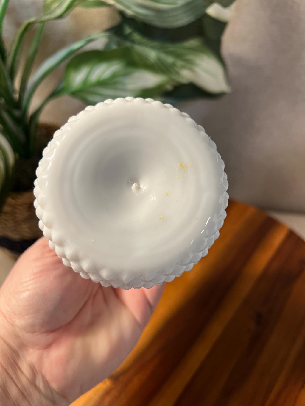 Westmoreland Vintage Milk Glass Diamond Point Cruet With Stopper