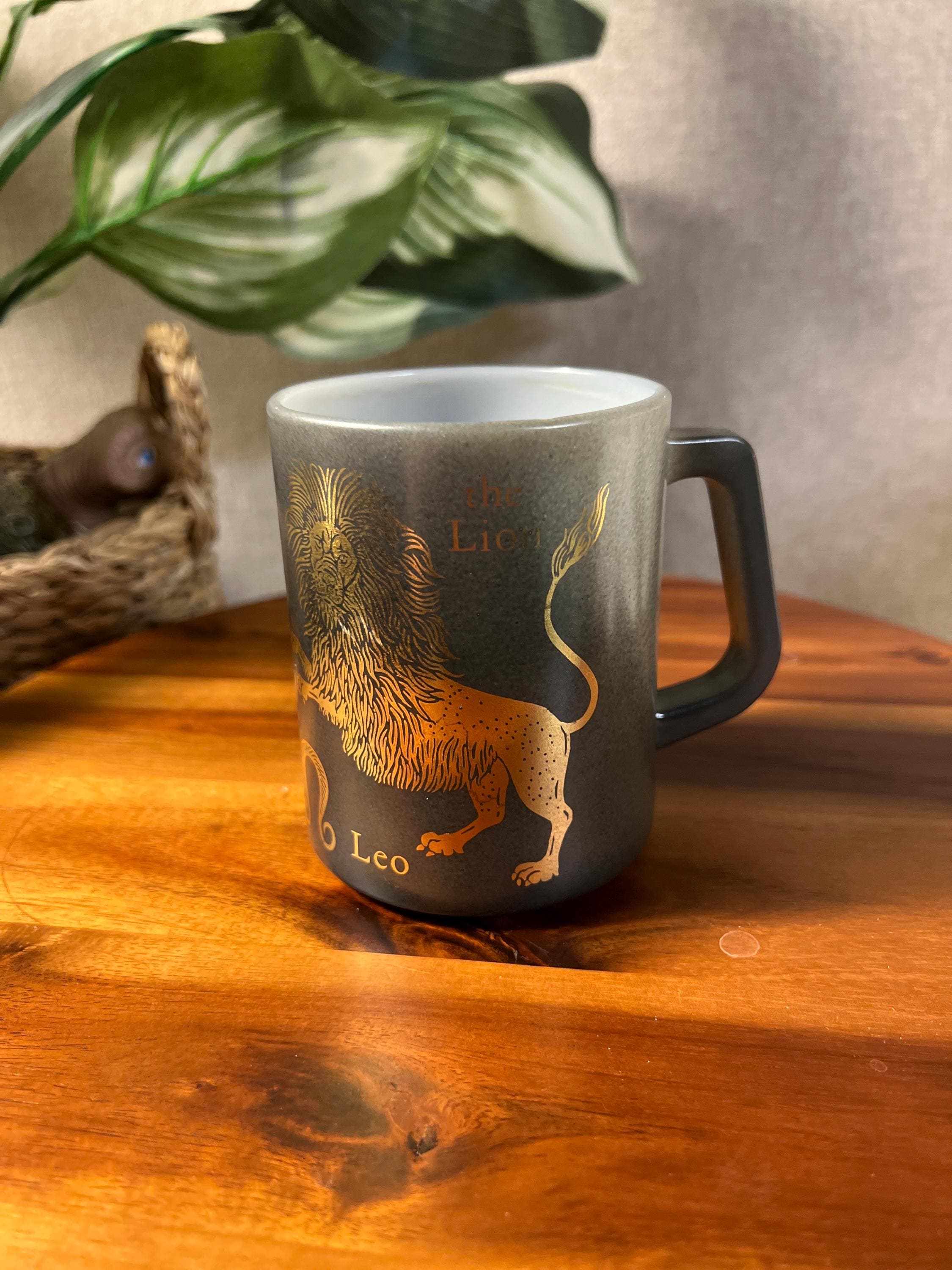 Leo “the Lion Vintage Federal Glass Mug - Milk Glass - 1960 1970 Zodiac