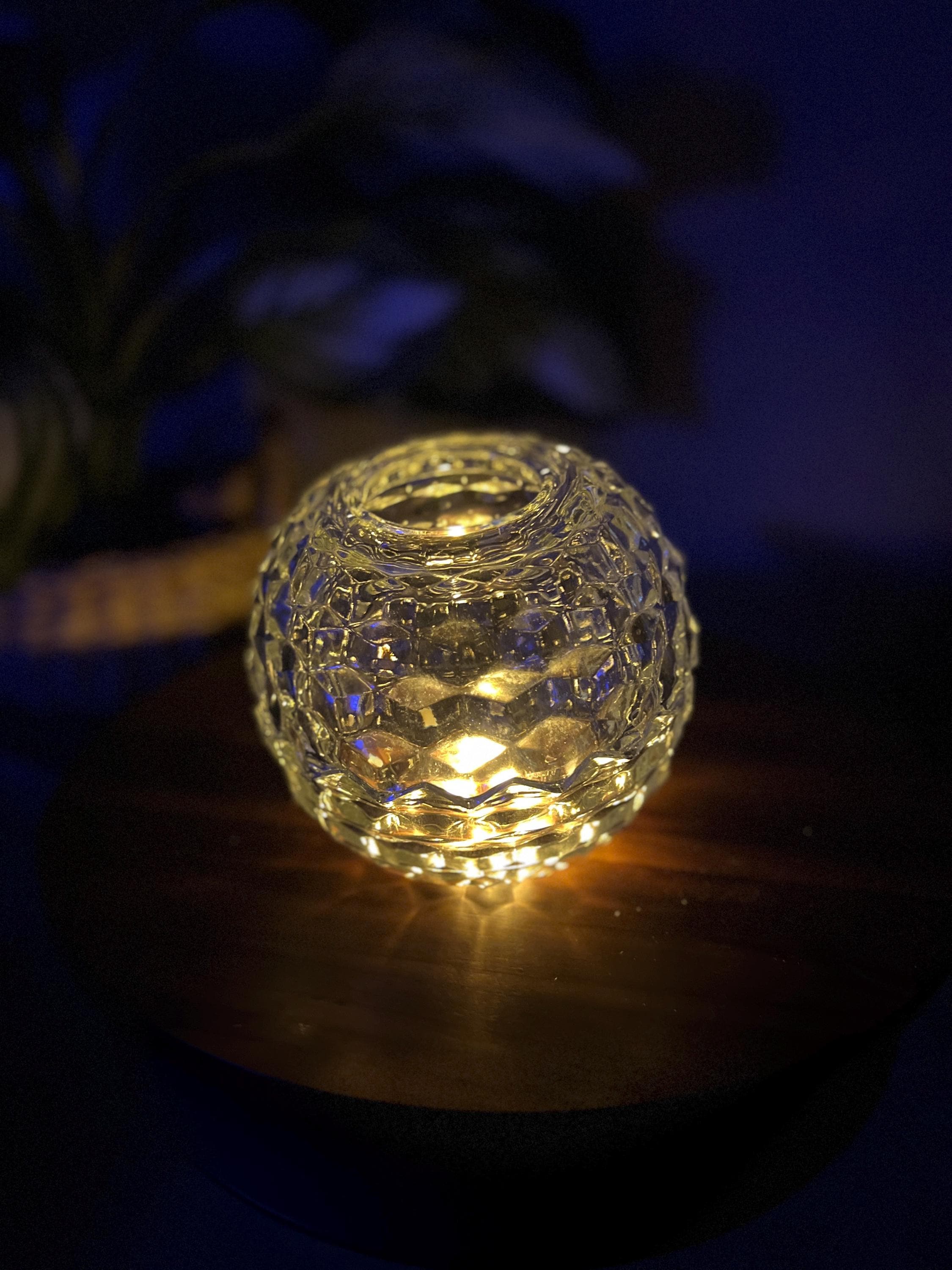 Indiana Glass HOMCO Clear Cubist Whitehall Fairy Lamp