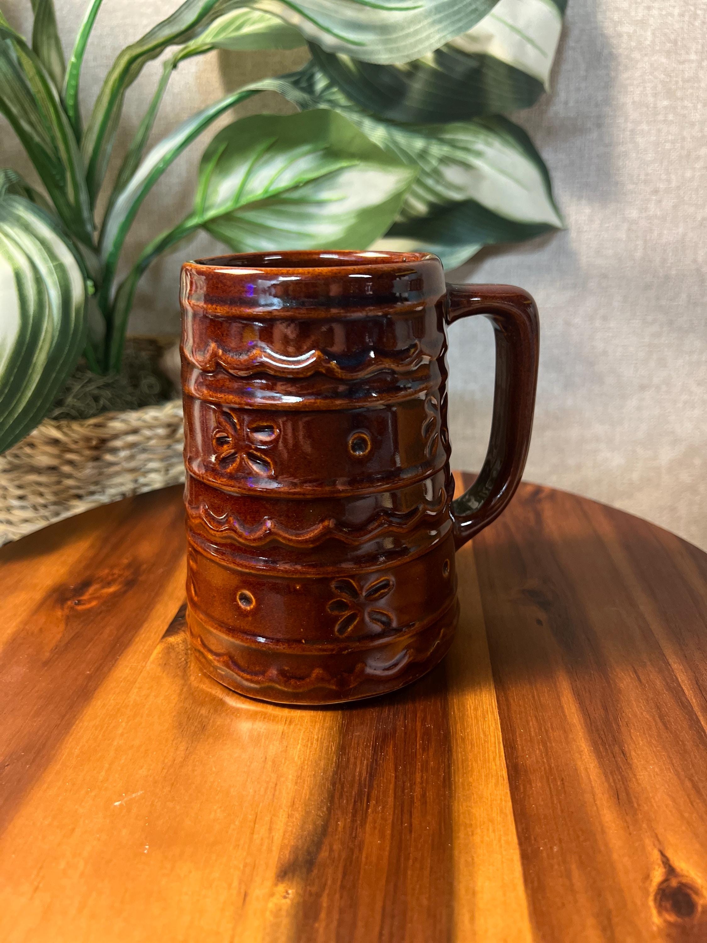 Vintage MARCREST Daisy Dot Stoneware German Beer Mug Stein USA