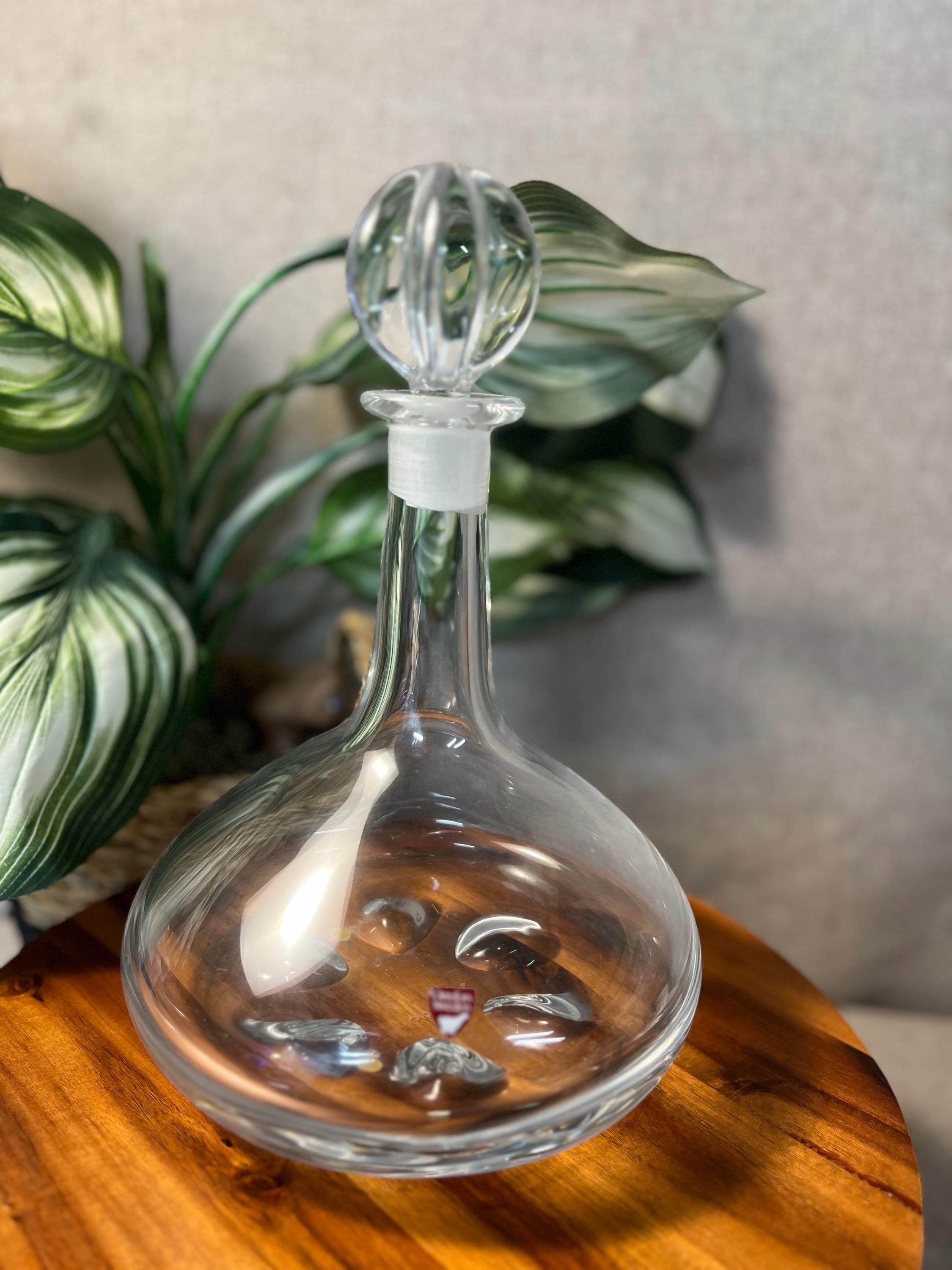 Vintage  Mid Century Orrefors Crystal Ships Decanter by Nils Landberg Sweden