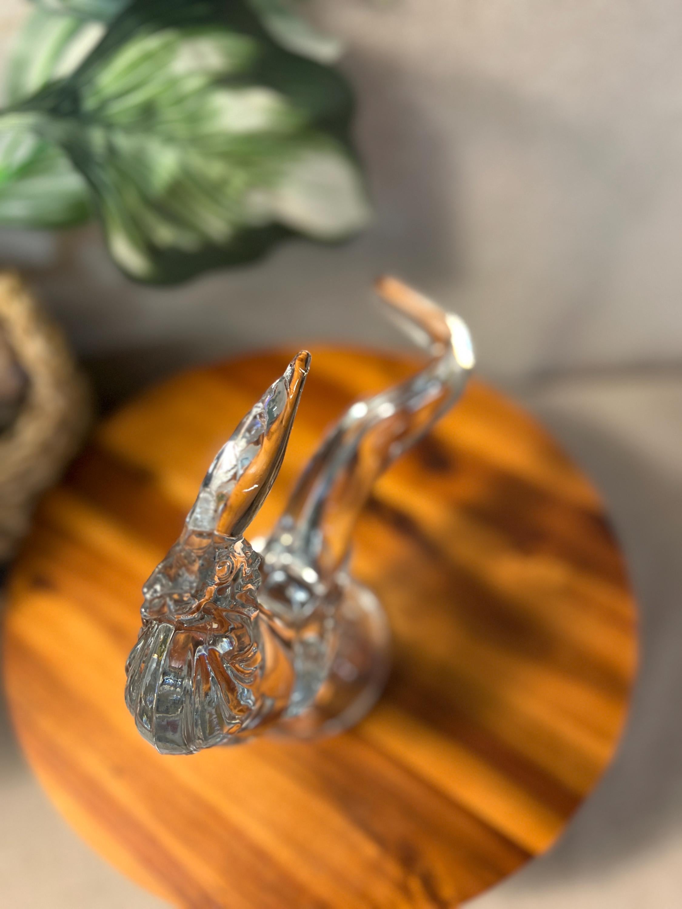 Martinsville Rooster #668 Clear Crystal Art Glass Giftware  1940s