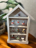 Vintage HALLMARK "Shadow Box Memory House" with 10 Tiny Ornaments; 1990