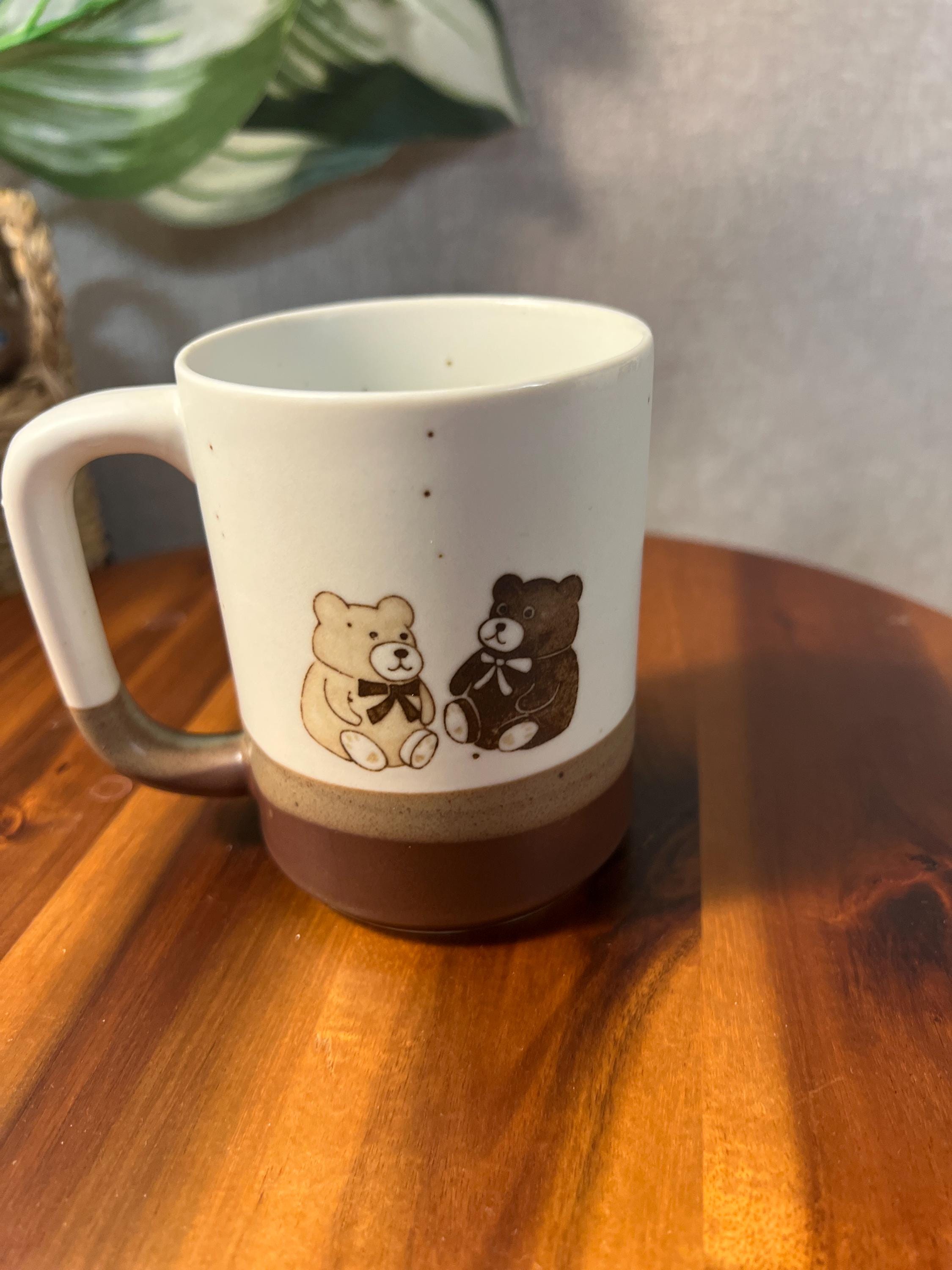 Vintage Otagiri TEDDY BEAR Speckled Stoneware Collectible Coffee Cup Mug 