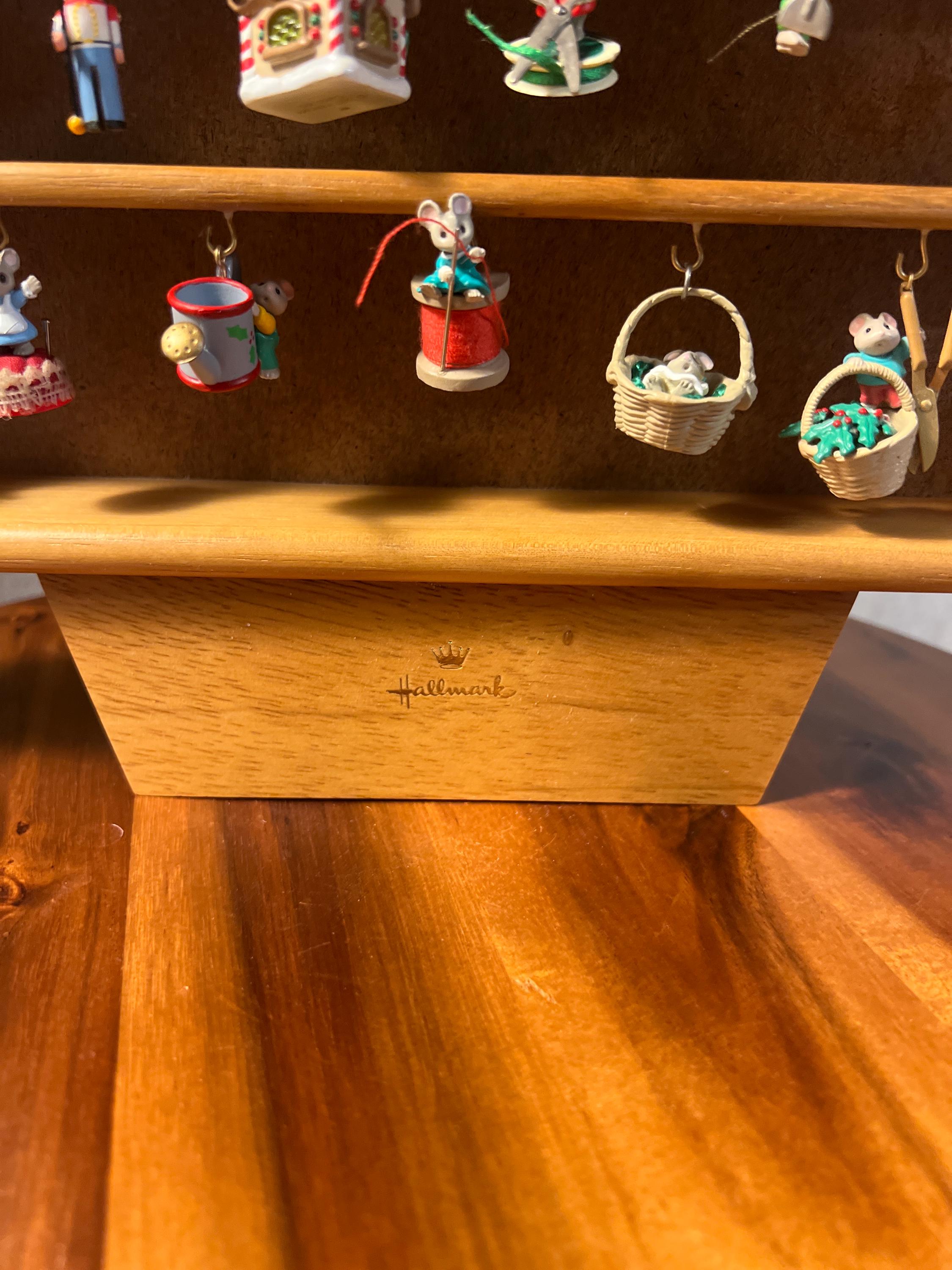 Hallmark Shadow Box Memory Tree Miniature Christmas Ornaments Display Vtg