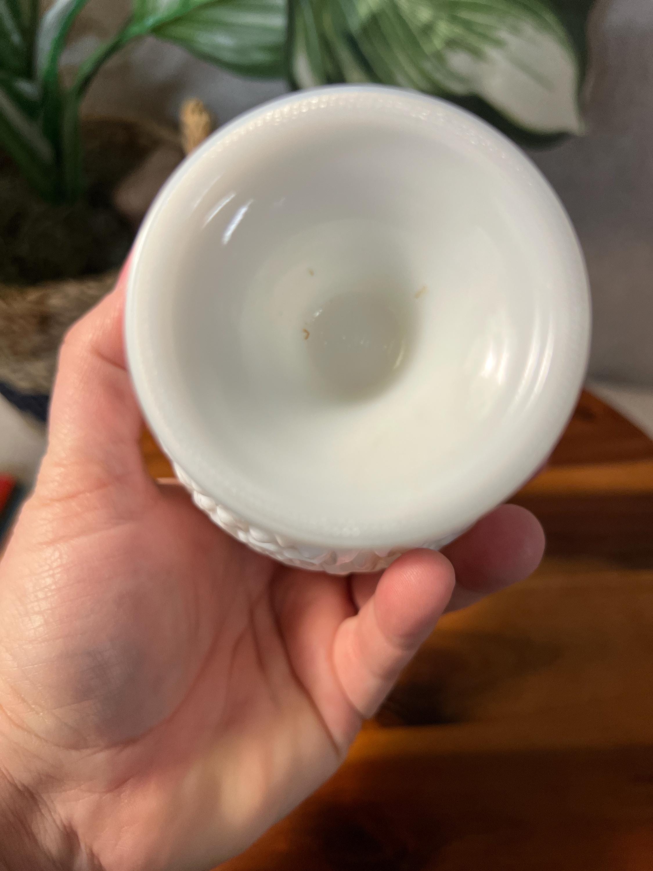 Vintage Avon Covered Candy Dish Apothecary Trinket Jar Milk Glass Flowers 1960s
