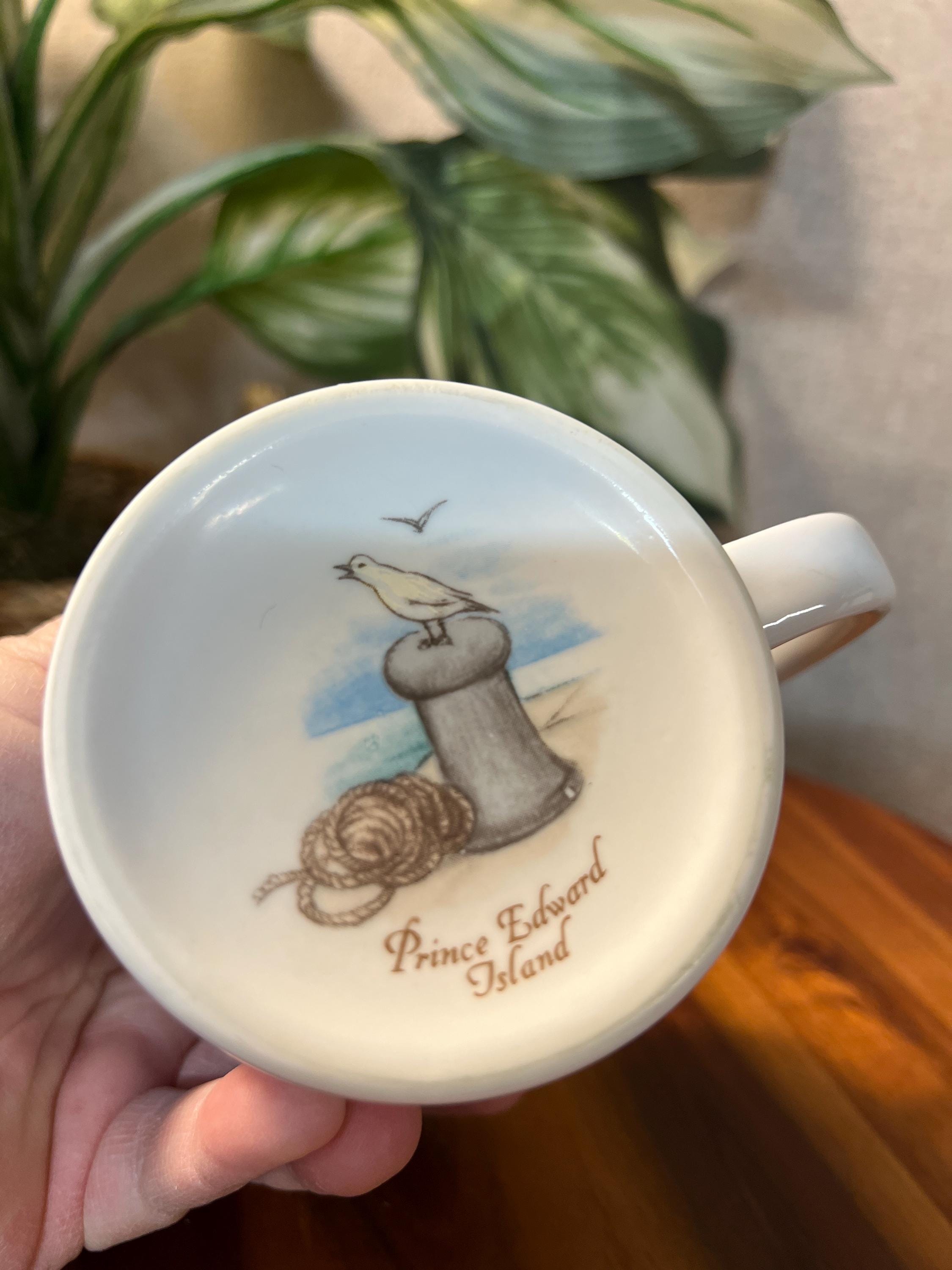 Vintage Ceramic Mug Prince Edward Island Seaside Scene 4"H