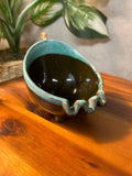 Vintage Drip Glaze Pottery Footed Ashtray 5 Evangeline Canada Trinket Bowl