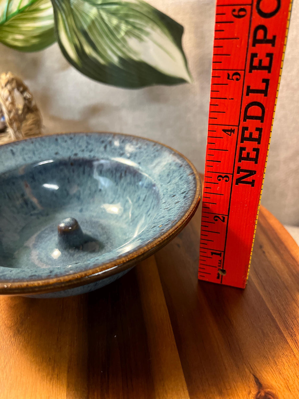 Artist Studio Pottery Bowl Apple Baker Dish Artist Signed Blue/Green Glaze