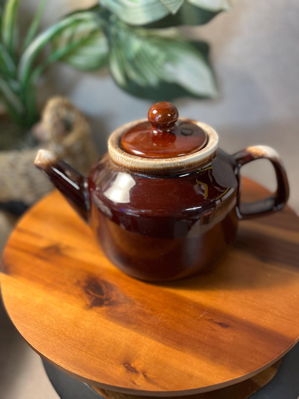 McCoy Pottery  Made in USA Ceramic Brown Drip Teapot