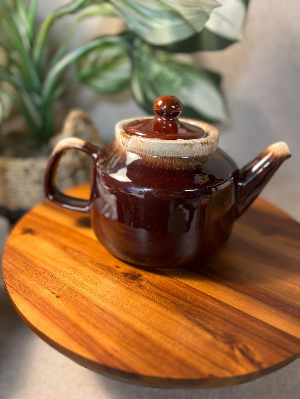 McCoy Pottery  Made in USA Ceramic Brown Drip Teapot