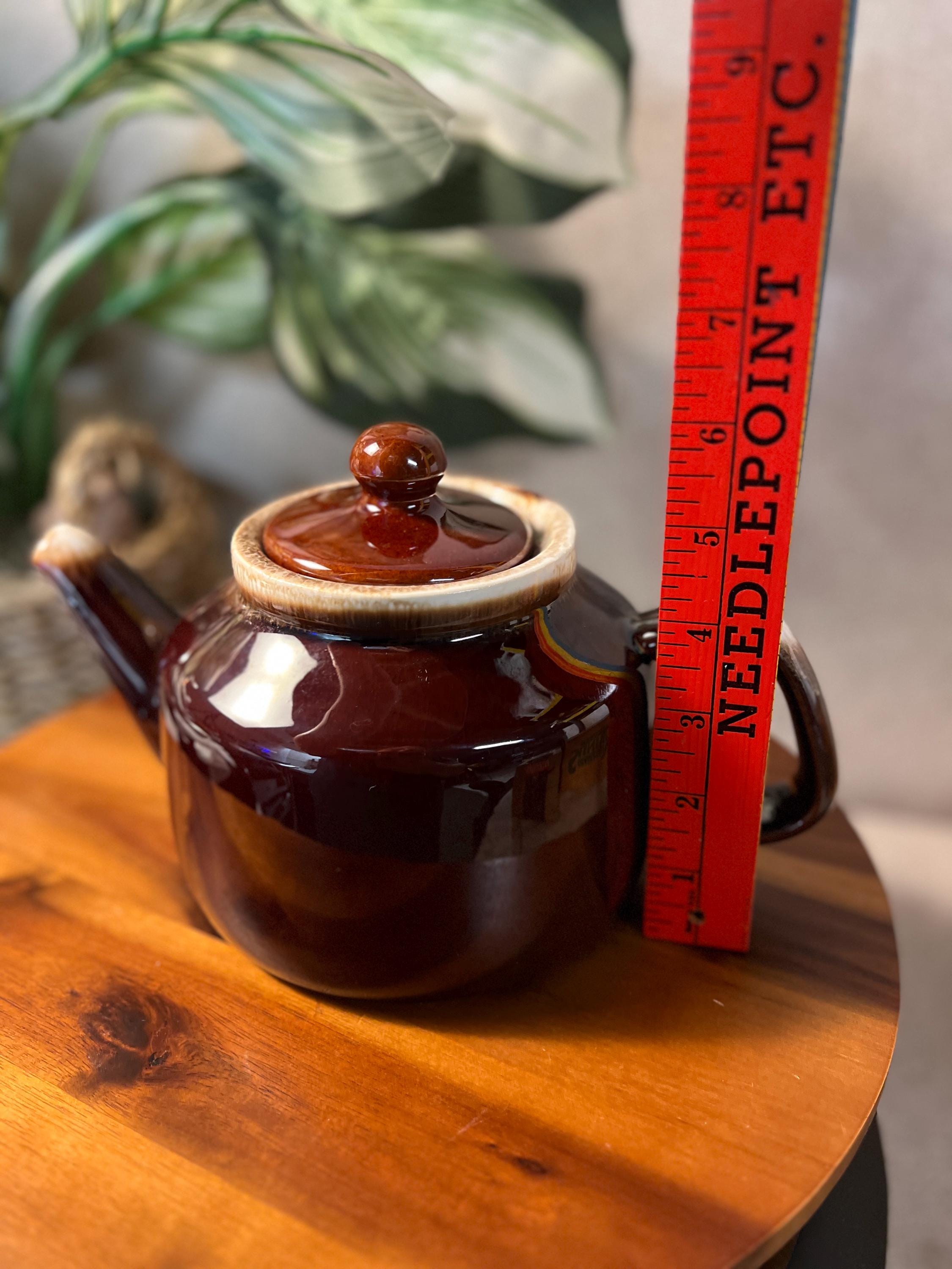 McCoy Pottery  Made in USA Ceramic Brown Drip Teapot