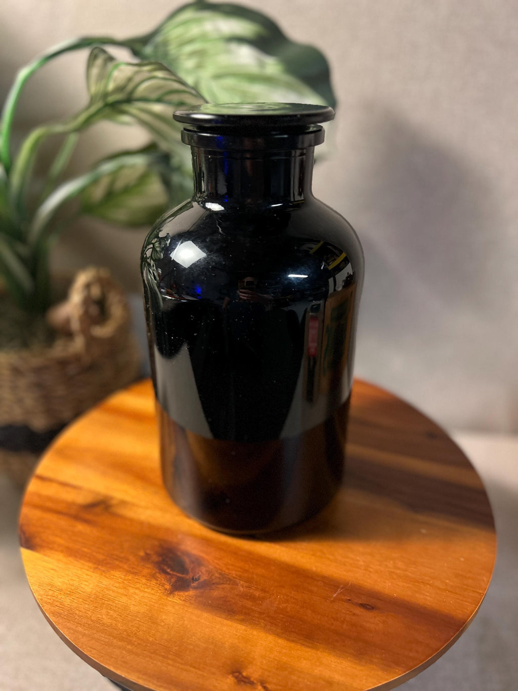 INFINITY Jar Ultraviolet Black Glass Large