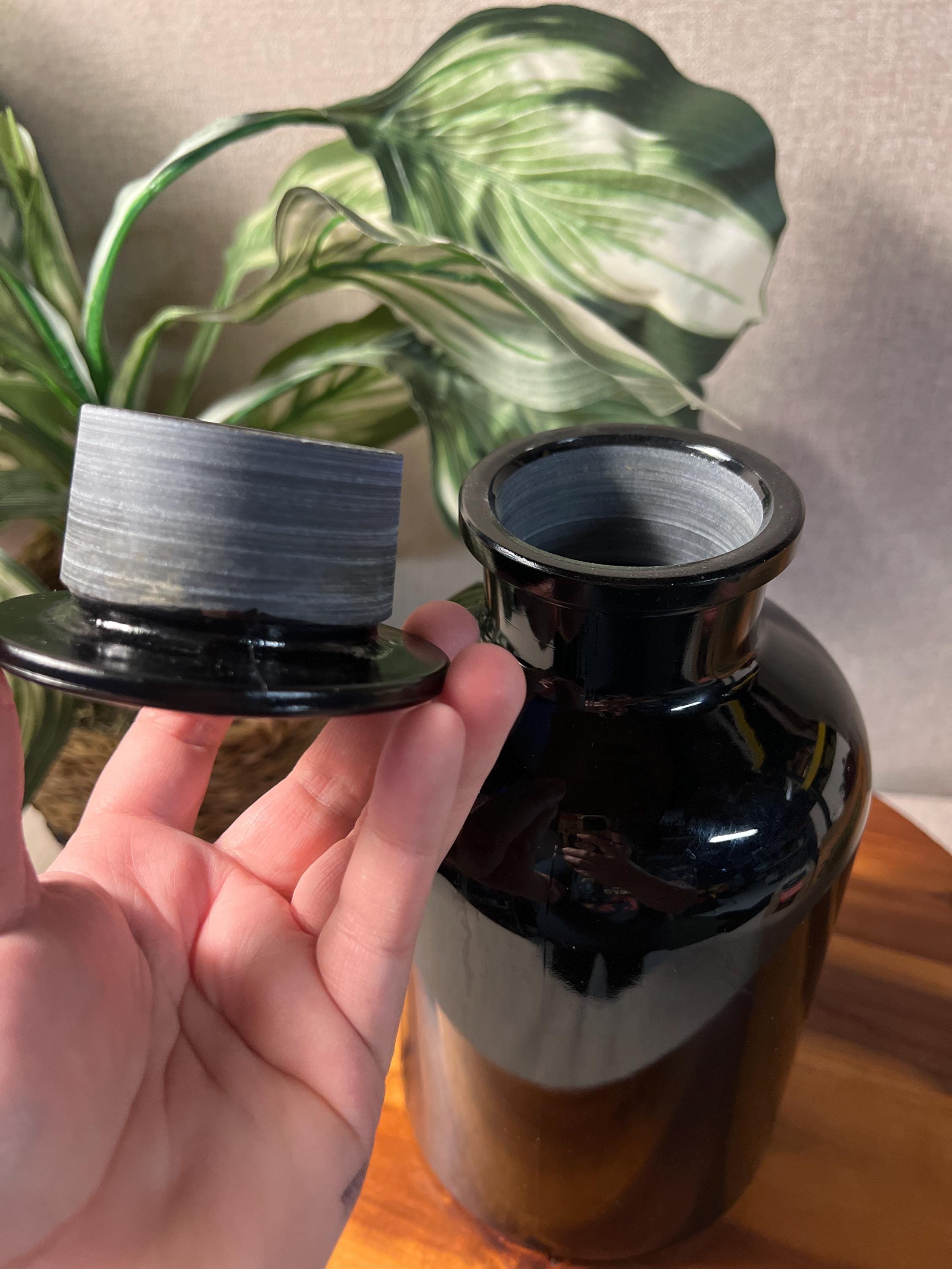 INFINITY Jar Ultraviolet Black Glass Large