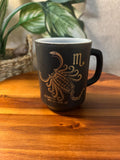 Vtg 70s Anchor Hocking Fire-King Scorpio Coffee Mug Cup Horoscope Astrology