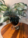 Blenko Glass Vase #38CHARCOAL 1954-1958 8 Double Crimped Ruffled Footed RARE