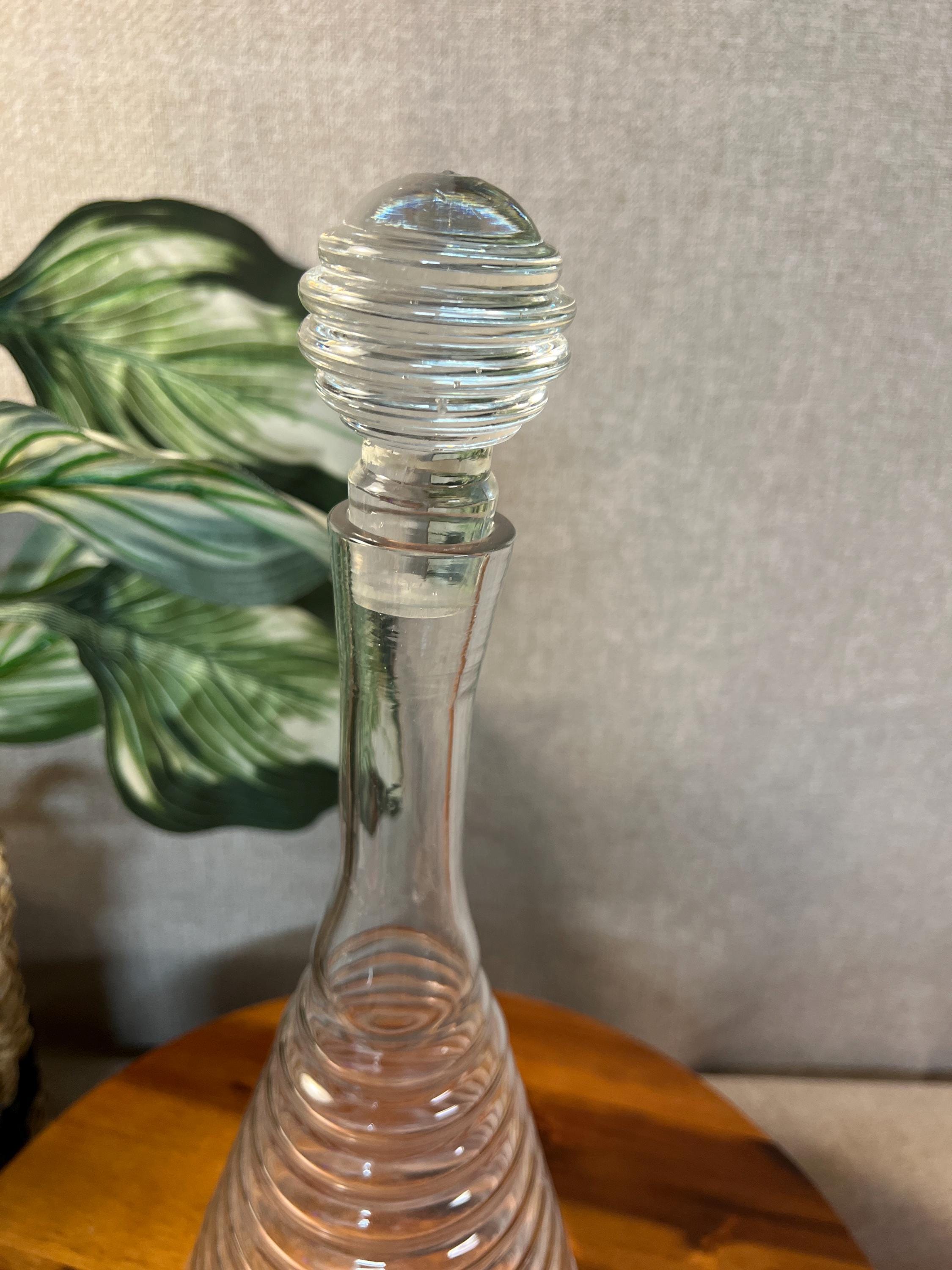 Vintage Clear Glass Beehive Decanter with Stopper