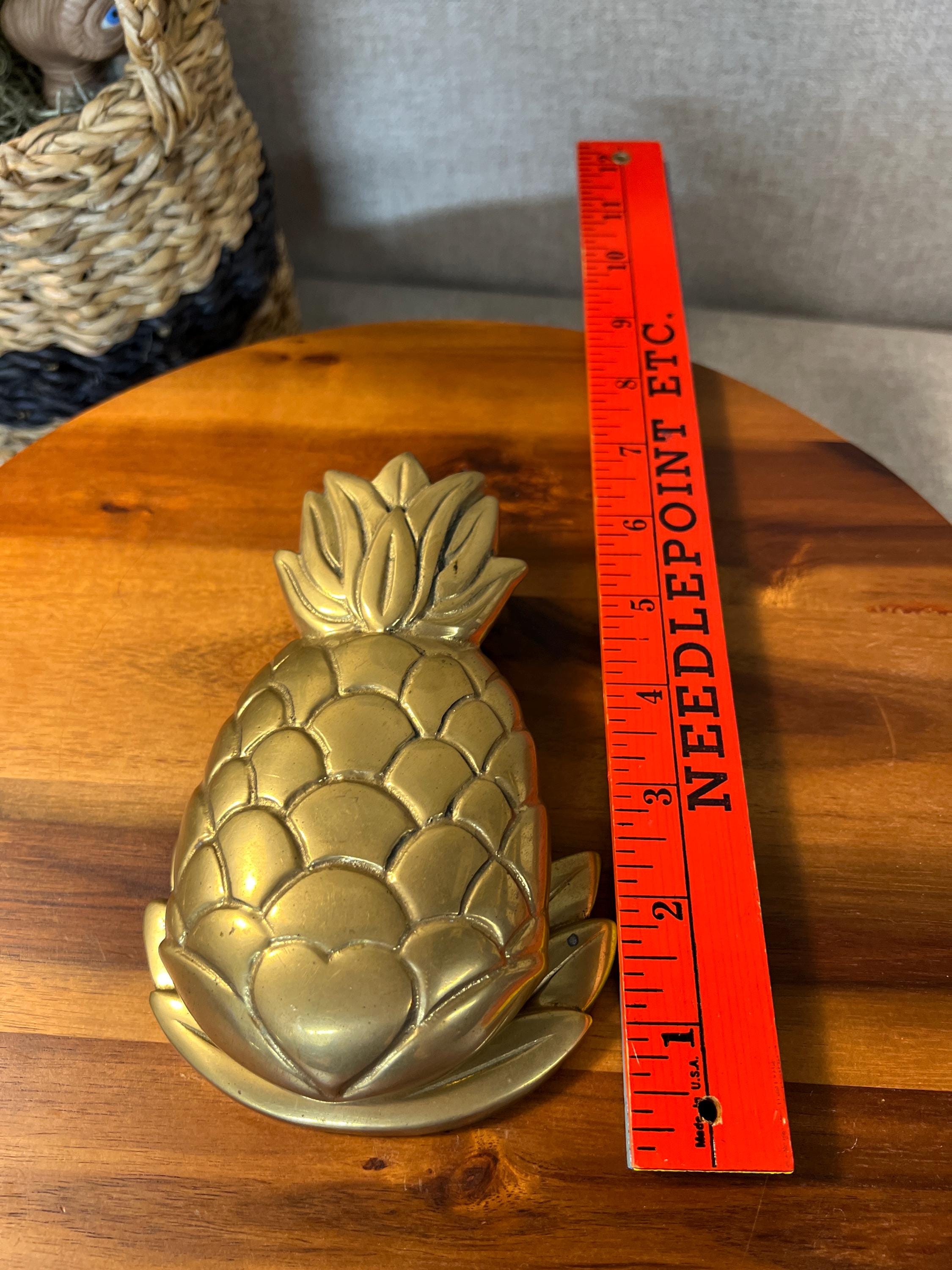 Vintage Large Solid Brass Pineapple Door Knocker Beautiful Patina 6 X 4 Taiwan