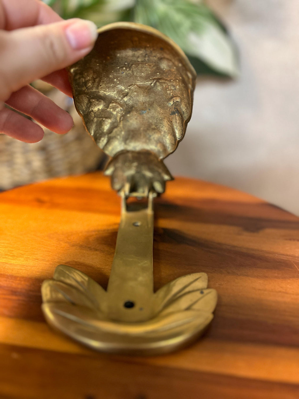 Vintage Large Solid Brass Pineapple Door Knocker Beautiful Patina 6 X 4 Taiwan