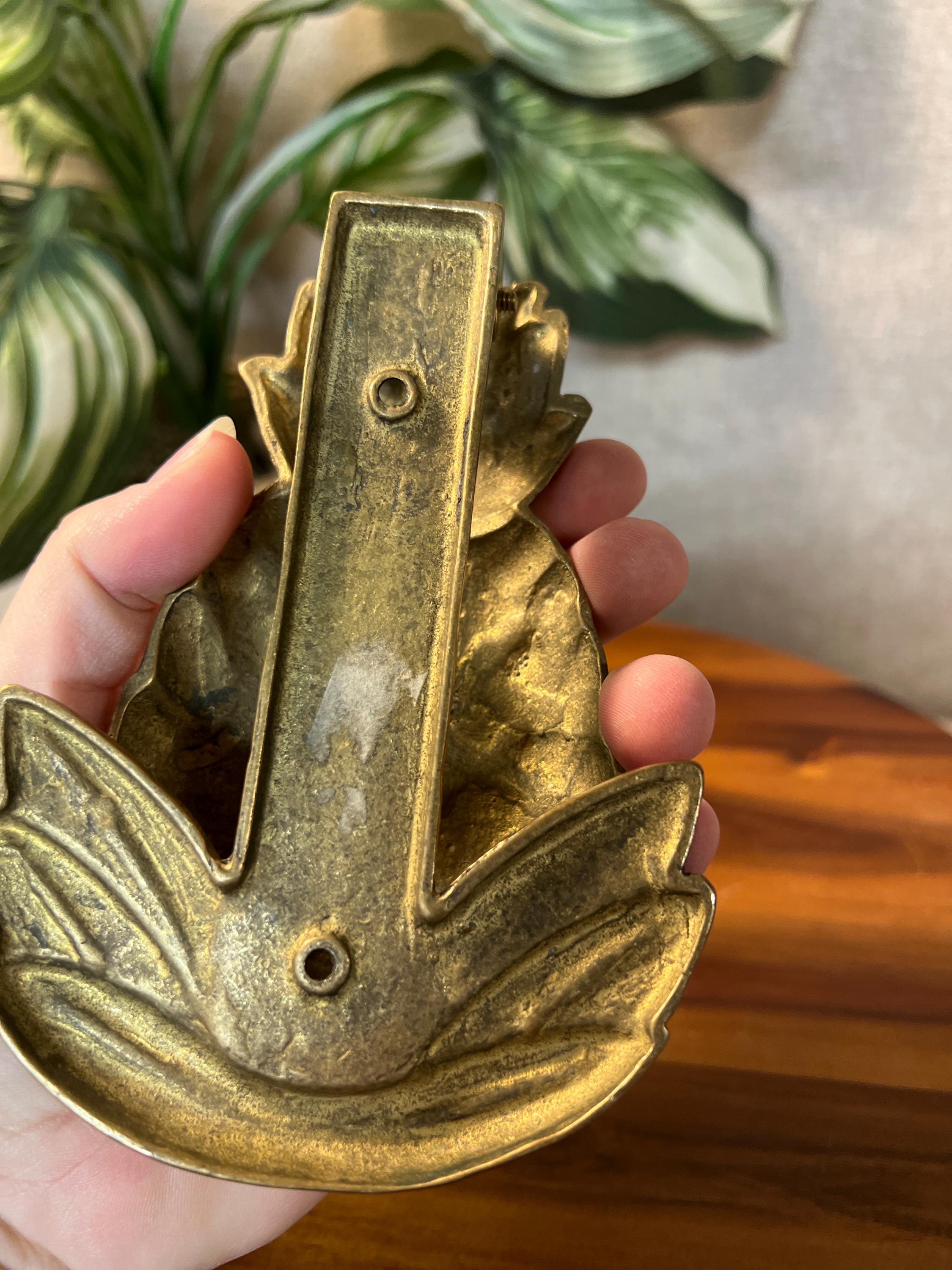 Vintage Large Solid Brass Pineapple Door Knocker Beautiful Patina 6 X 4 Taiwan