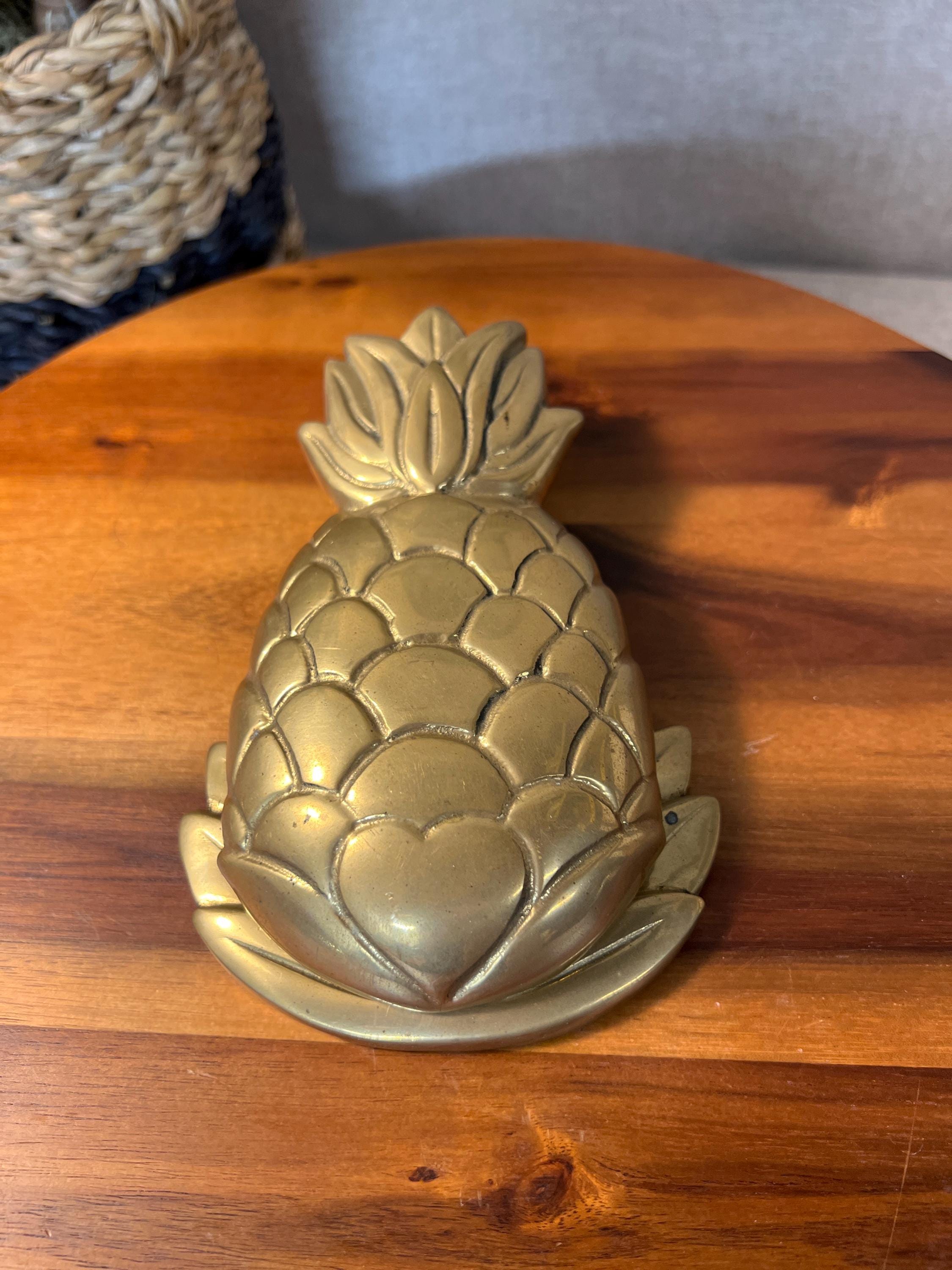 Vintage Large Solid Brass Pineapple Door Knocker Beautiful Patina 6 X 4 Taiwan