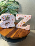 Vintage 1970s Curtis Jere Inspired "A and Z" Ceramic Glazed Fat Letter Bookends Pink glaze with drip glaze