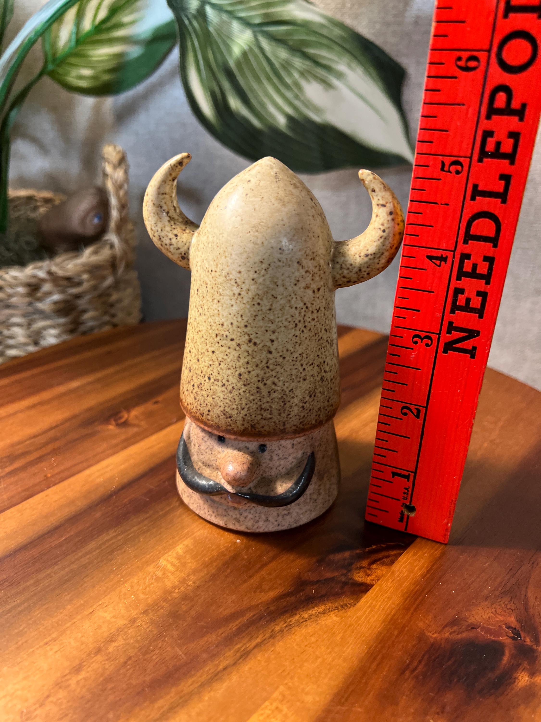 Vintage UTCI Made in Japan Viking Salt Pepper Shakers Horned Pair 5" Tall