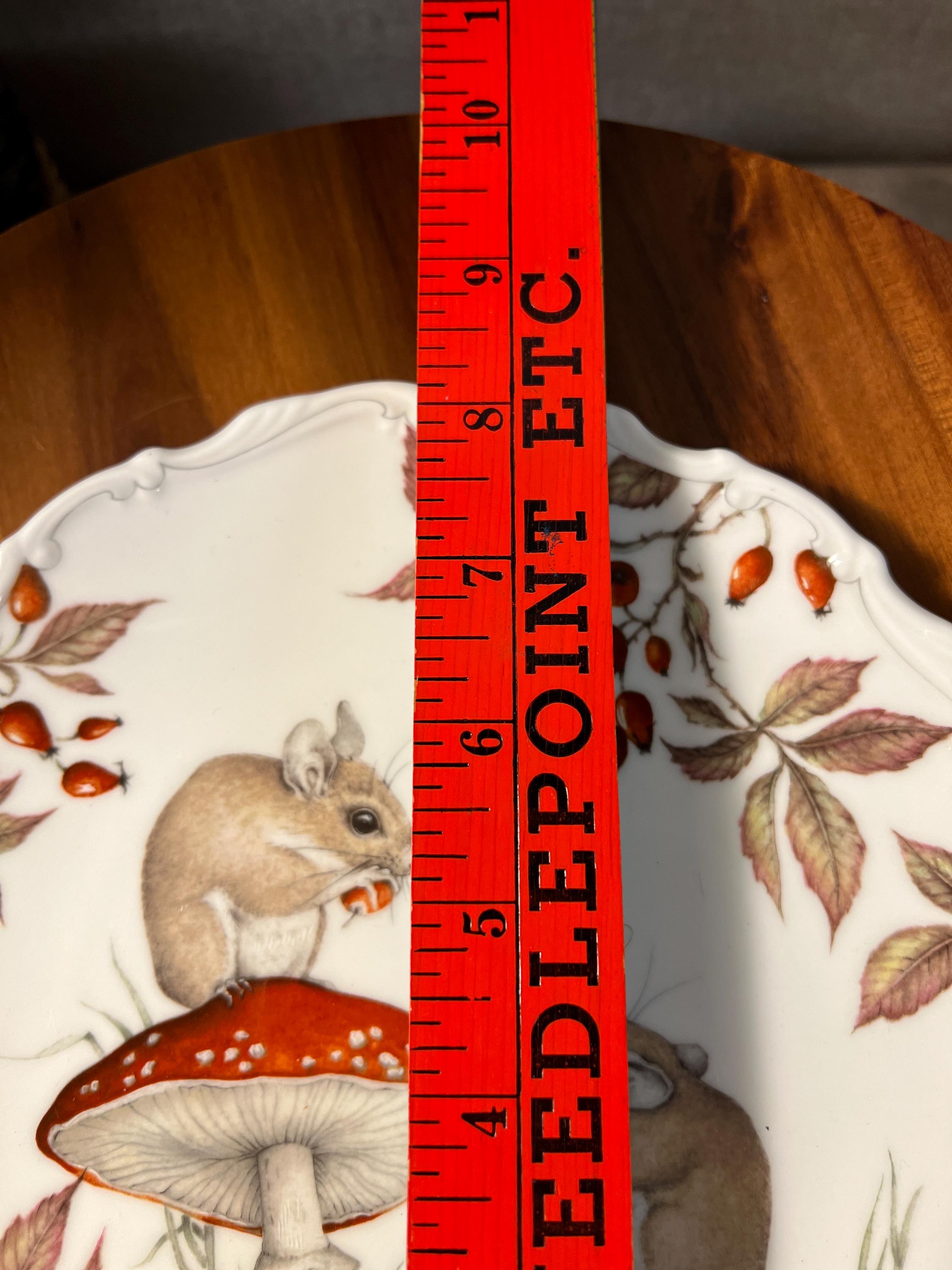 Royal Albert CountryWalkCollection made in England Bone China  Autum Playtime Decorative Plate mushrooms and mice