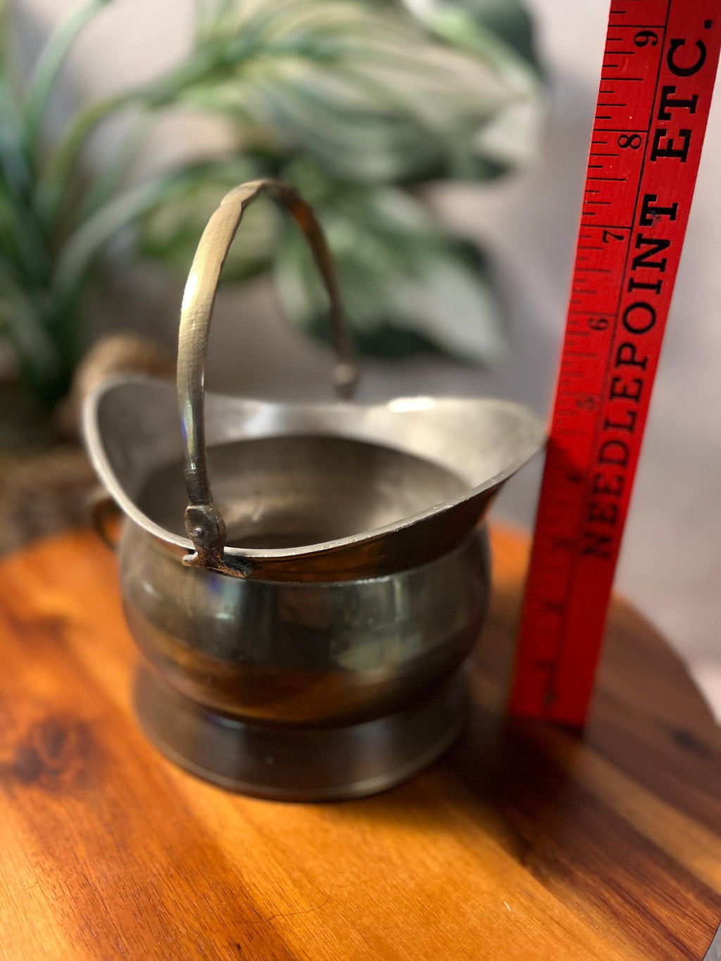 Vintage Small Brass Coal Bucket Scuttle W/Top Handle & Side Handles India