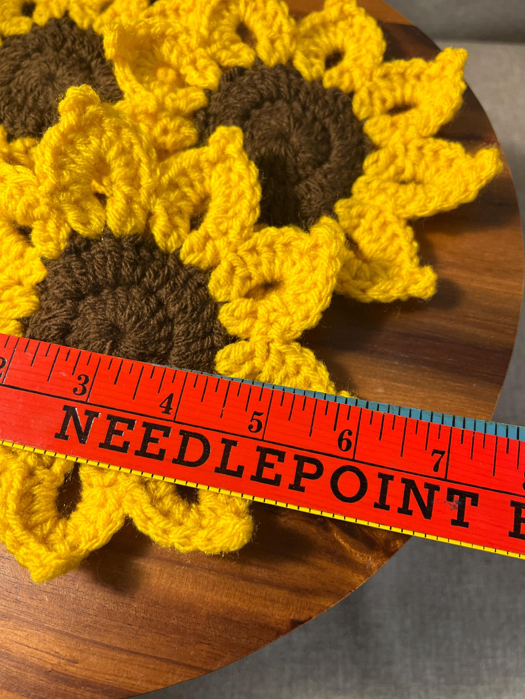 Set Of 4 Sunflower Coasters Handmade Crocheted