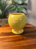 McCoy Harmony Round Swirled Art Vase Mid Century Modern Yellow+ Brown  Vintage