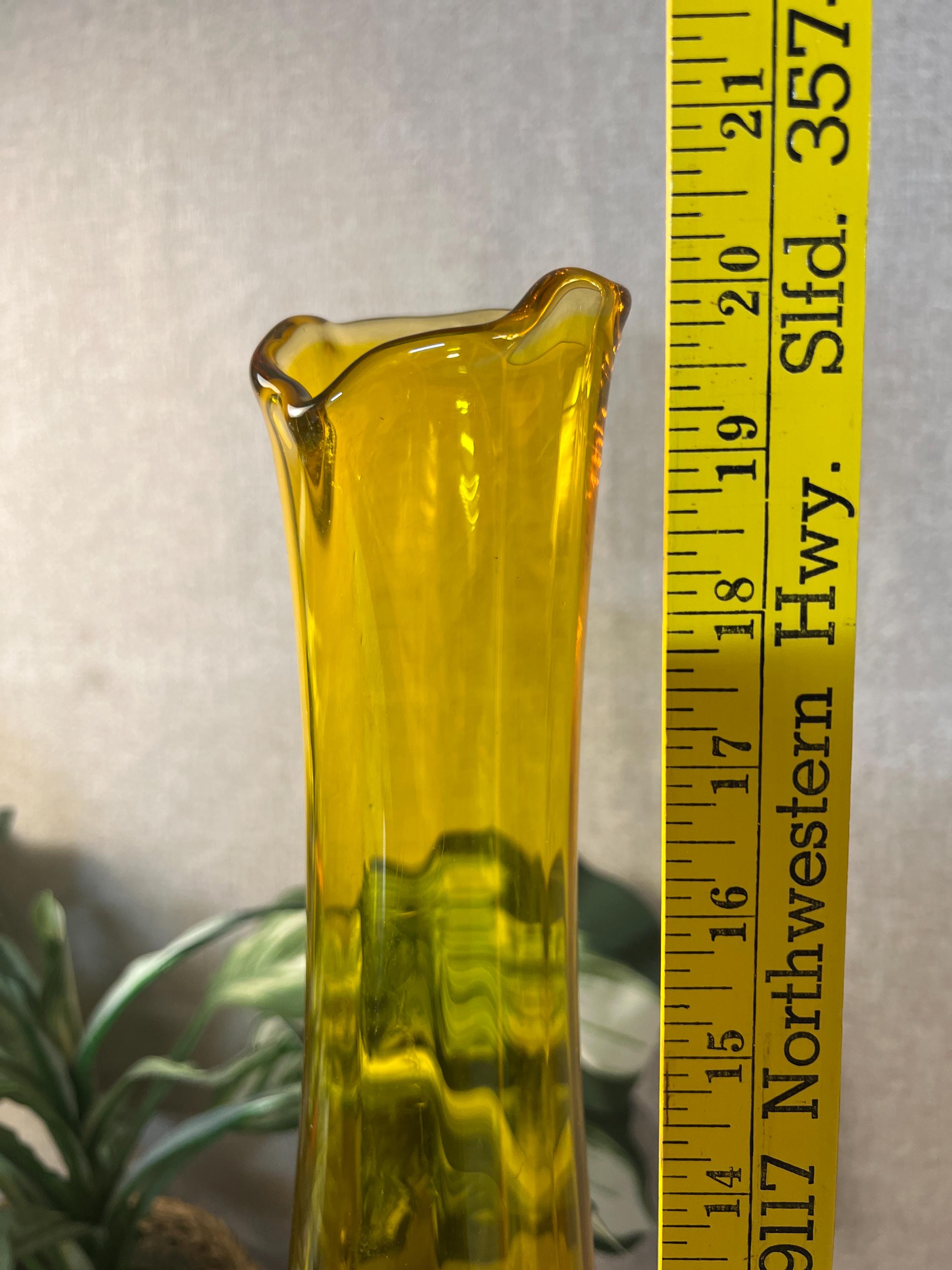 Kanawha Glass Mid Century Modern Amber Swung Vase Glows