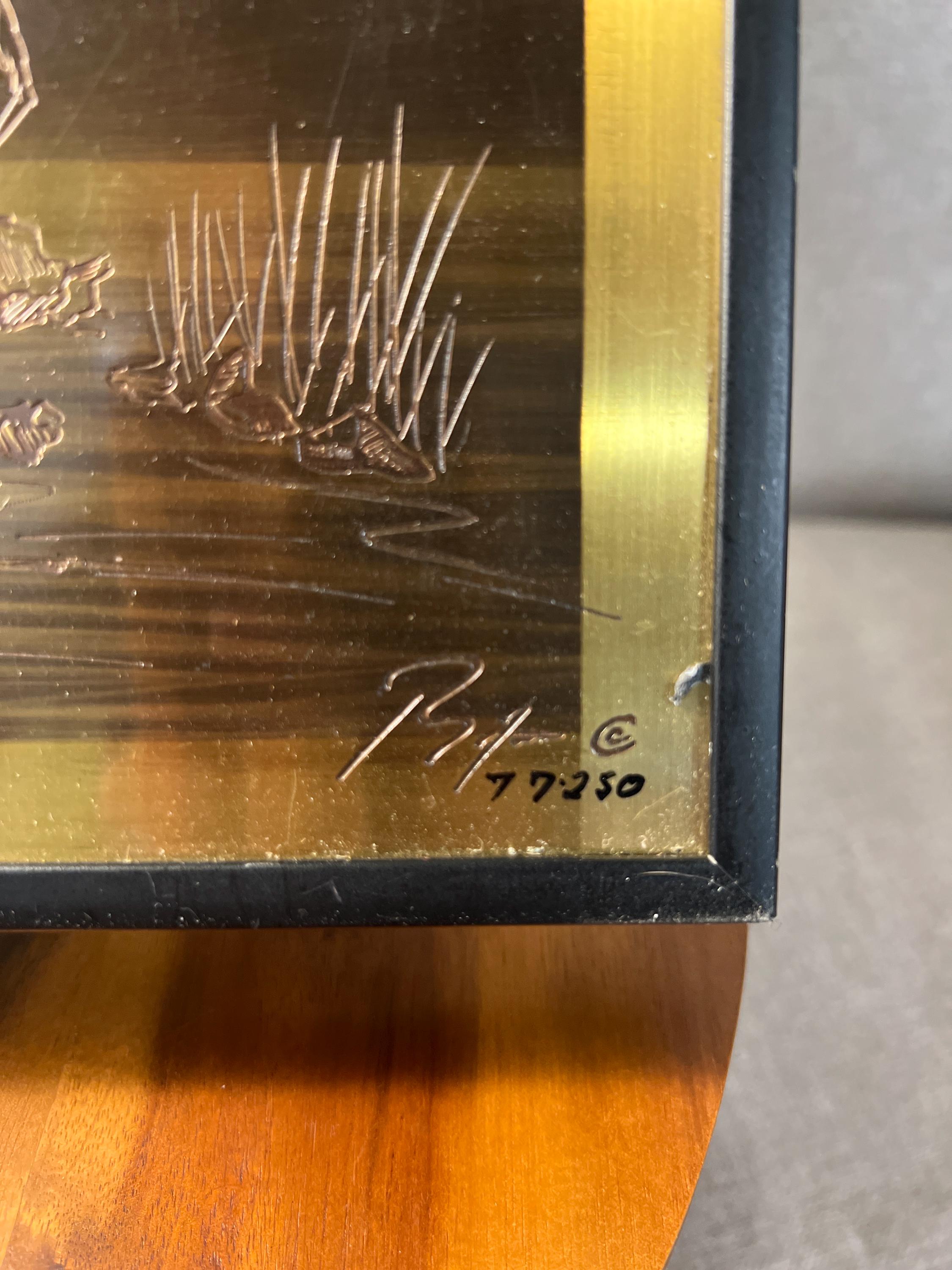 Highline West White-Tailed DEER Plaque Etched Brass Bijan