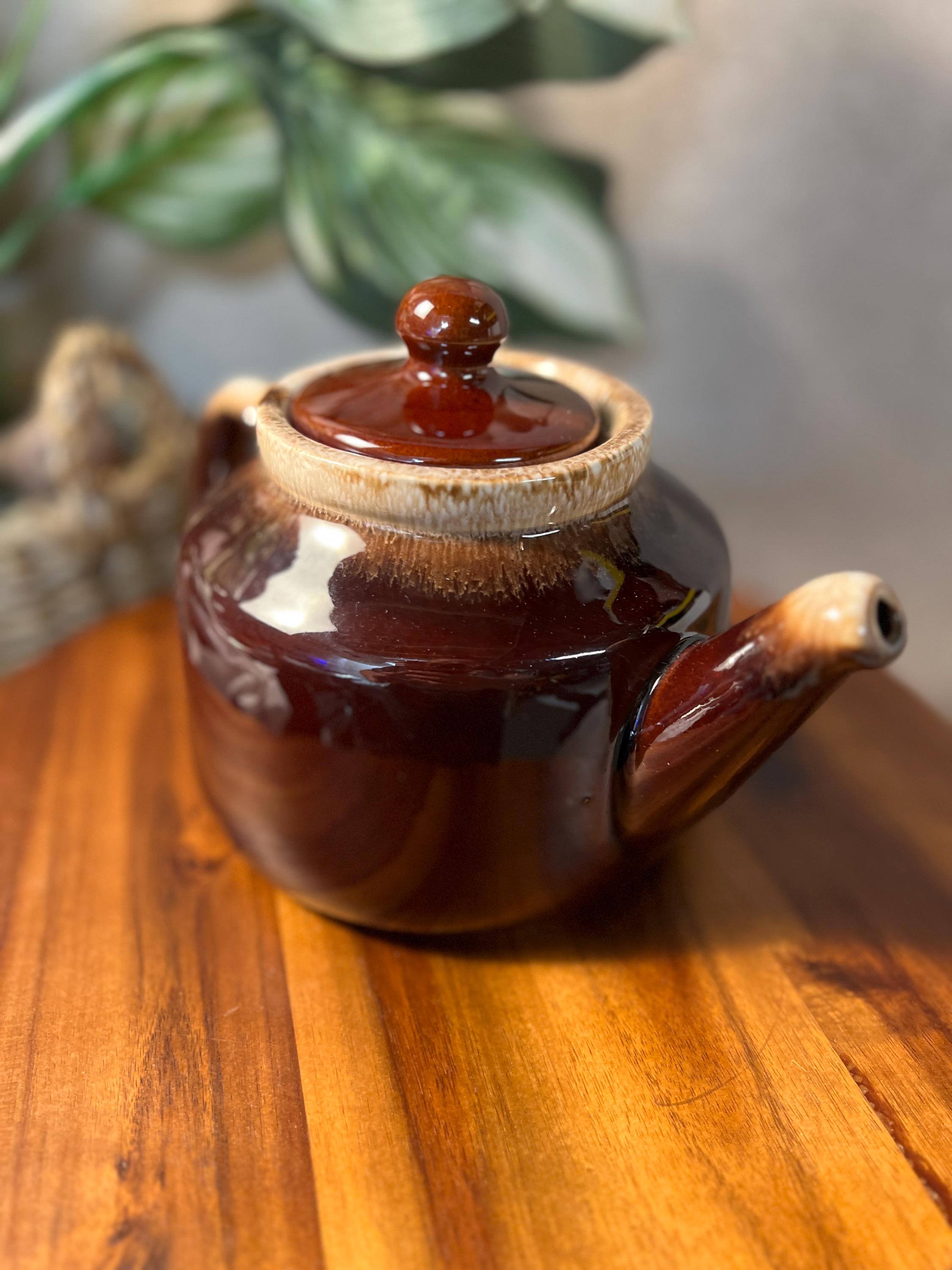 McCoy Pottery  Made in USA Ceramic Brown Drip Teapot