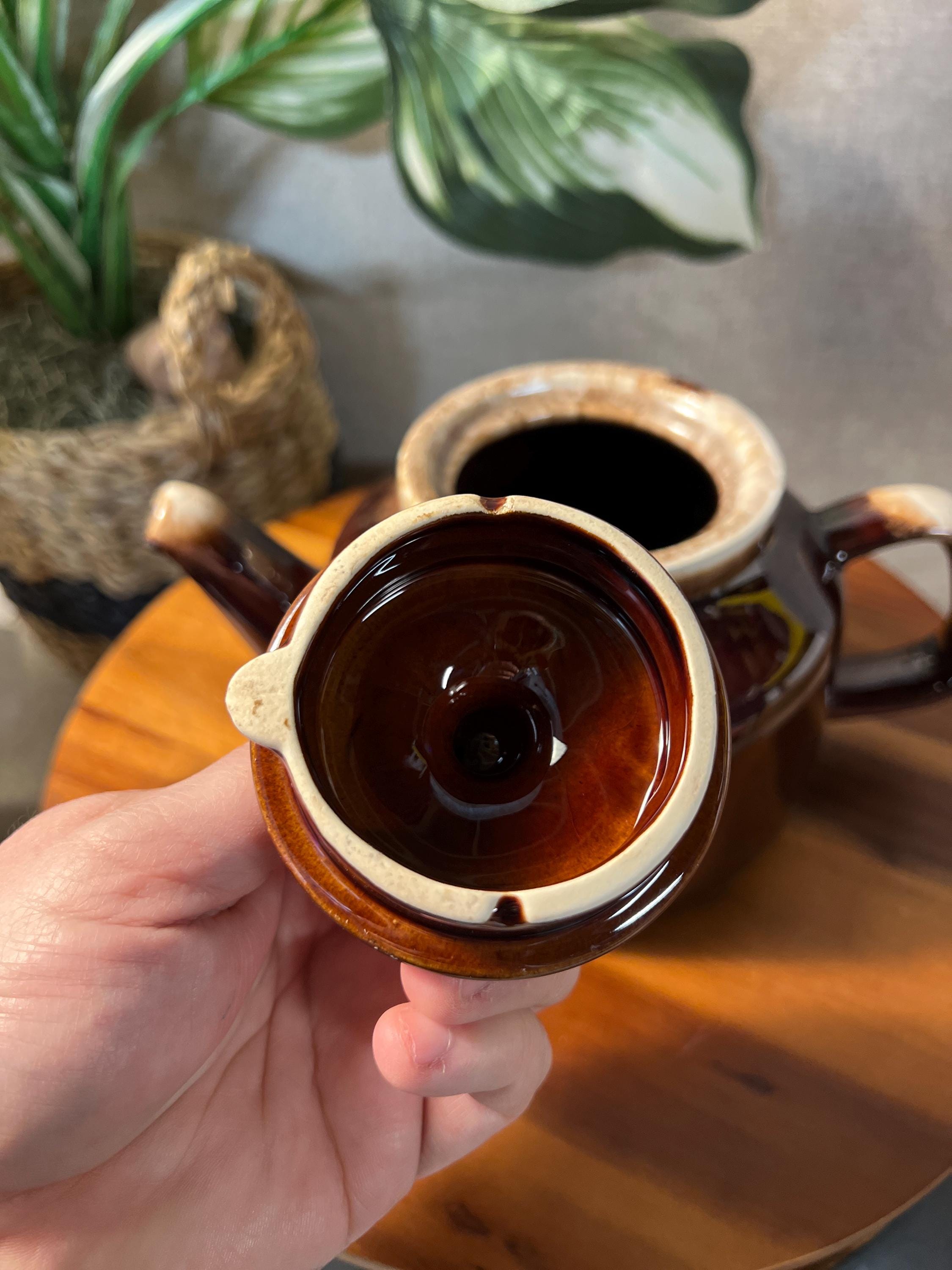 McCoy Pottery  Made in USA Ceramic Brown Drip Teapot