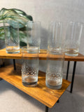 Set of 7 Vintage Durobor Alaska 6 Textured Cocktail Bar Glasses Made In Belgium EUC