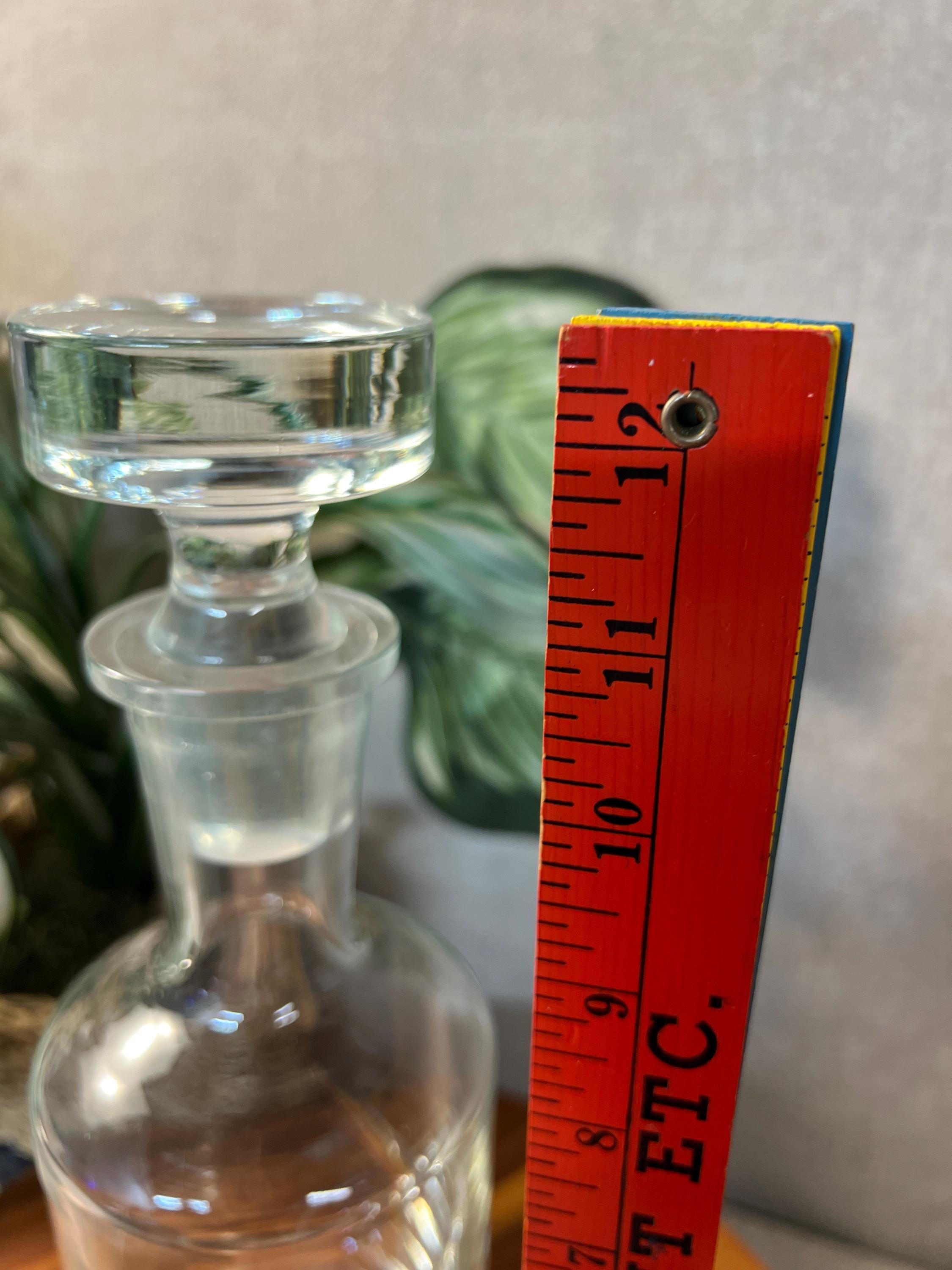 Vintage Krosno Poland Clear Glass Decanter w/Stopper - Heavy