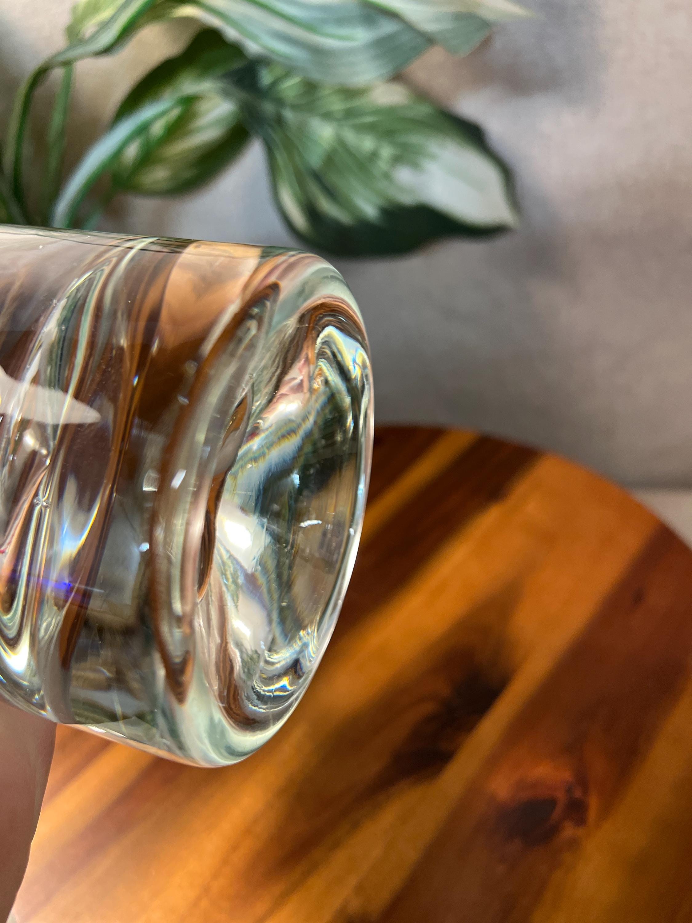 Vintage Krosno Poland Clear Glass Decanter w/Stopper - Heavy