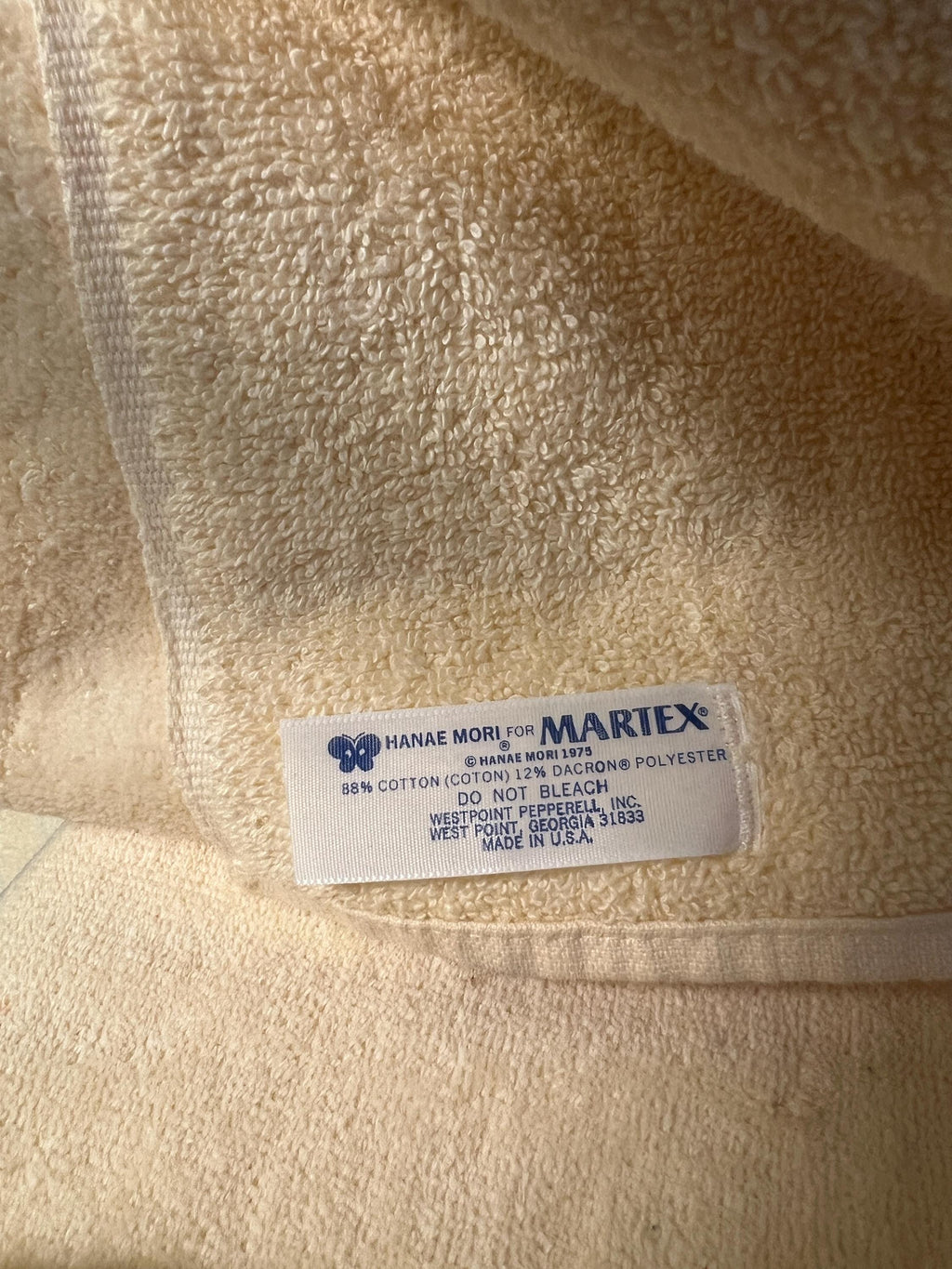 Set of 3 Vintage Hanae Mori Hand Bath Towel  Yellow Butterfly small stains 48x24